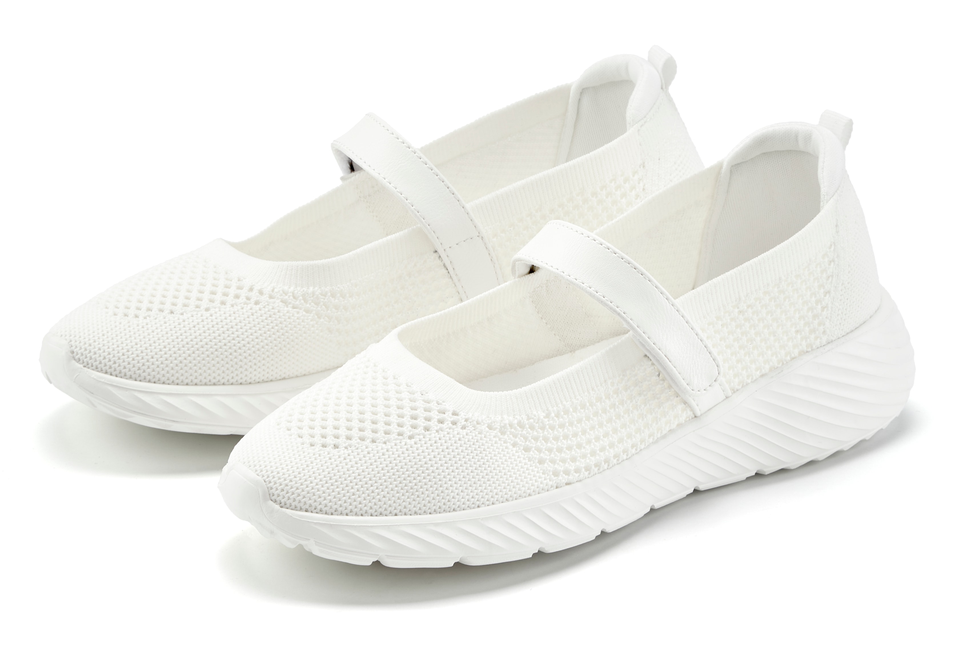 Vivance Sneaker Ballerinas "Sneaker-Ballerina, Slipper, Mary-Jane-Sneaker" Mesh-Optik mit Klettriemen und Fersenpolsterung VEGAN