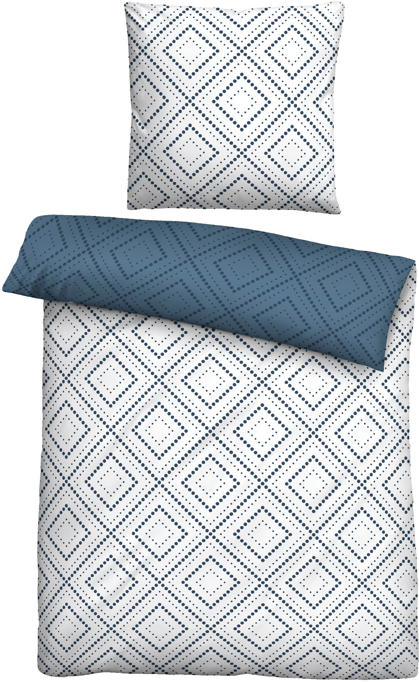 Thumbnail - Castell - Markenbettwäsche Wendebettwäsche "Elena" 2 Stk. hautsympathisch, 100% Baumwolle, Reißverschluss, ganzjährig nu...