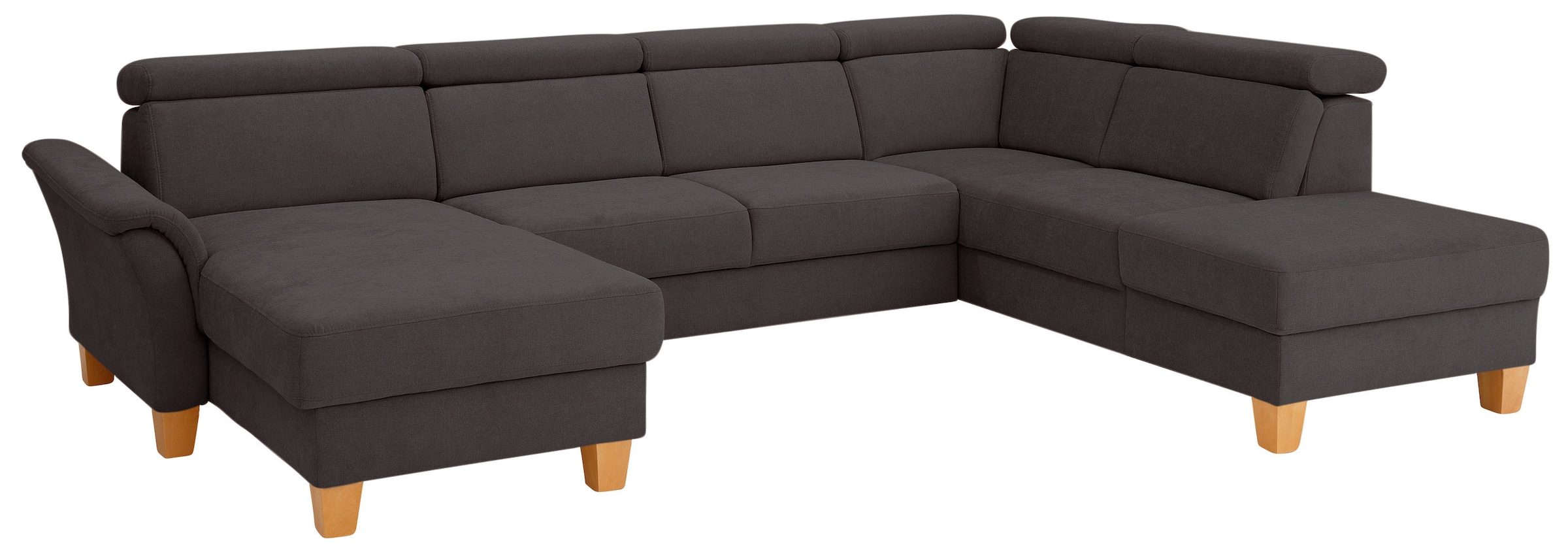 Home affaire Wohnlandschaft »Conville U-Form«, Kopfteilverstellung wahlweise mit Bettfunktion und Bettkasten