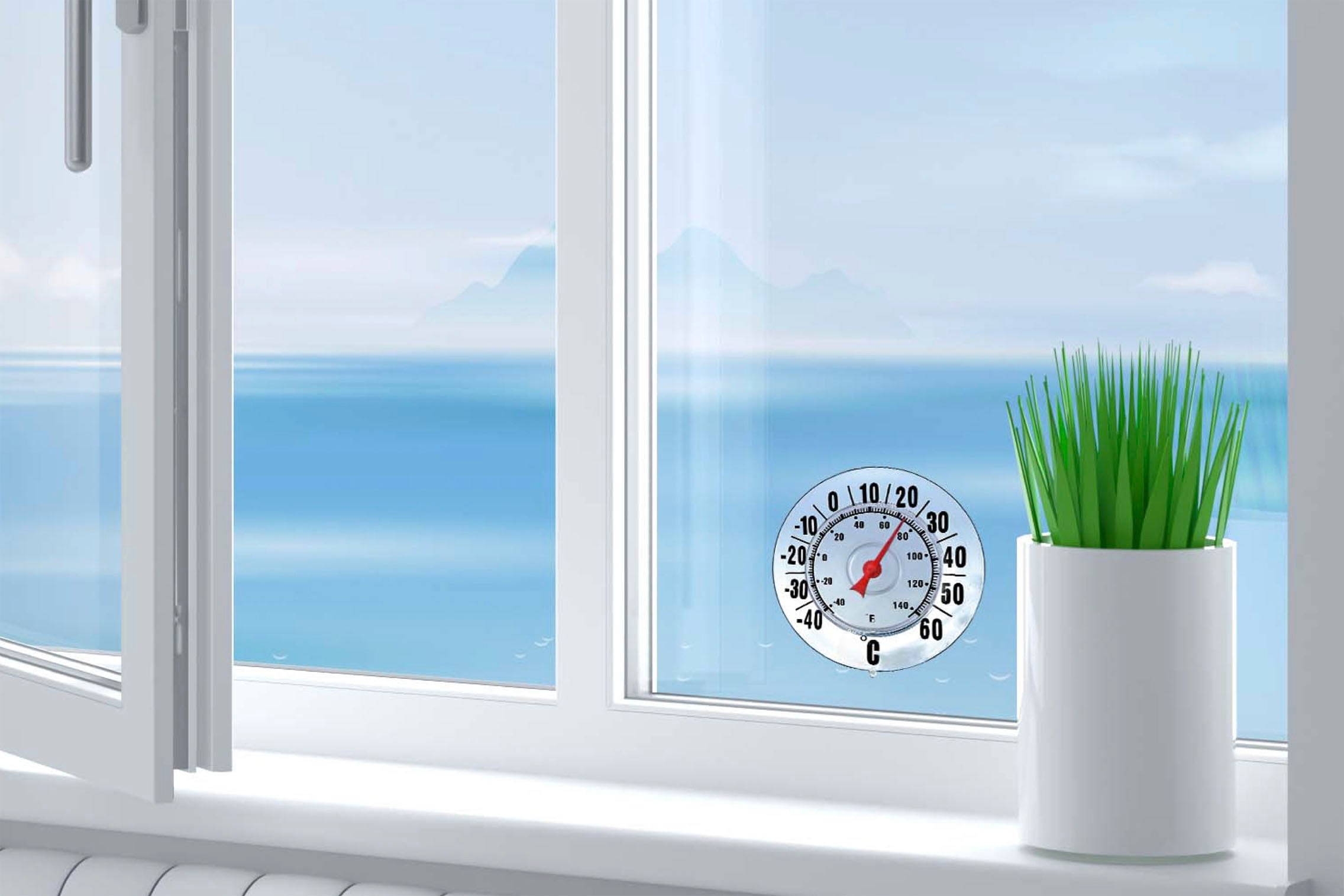 Maximex Fensterthermometer, mit Saugnapf, für den Außenbereich