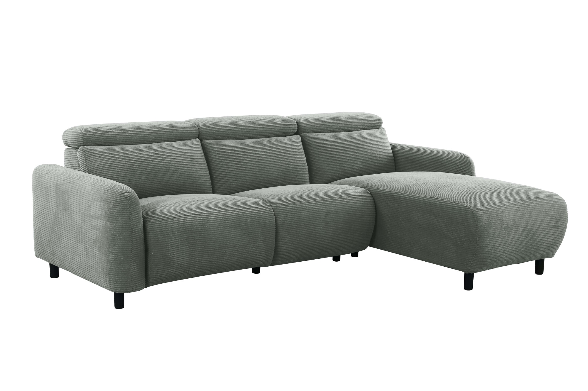 Home affaire Ecksofa »SKAANE in Cord, L-Form, 274 cm, manuelle u. elektrische Funktion,«, Kopfteilverstellung, Relax-und Liegefunktion, Federkernpolsterung