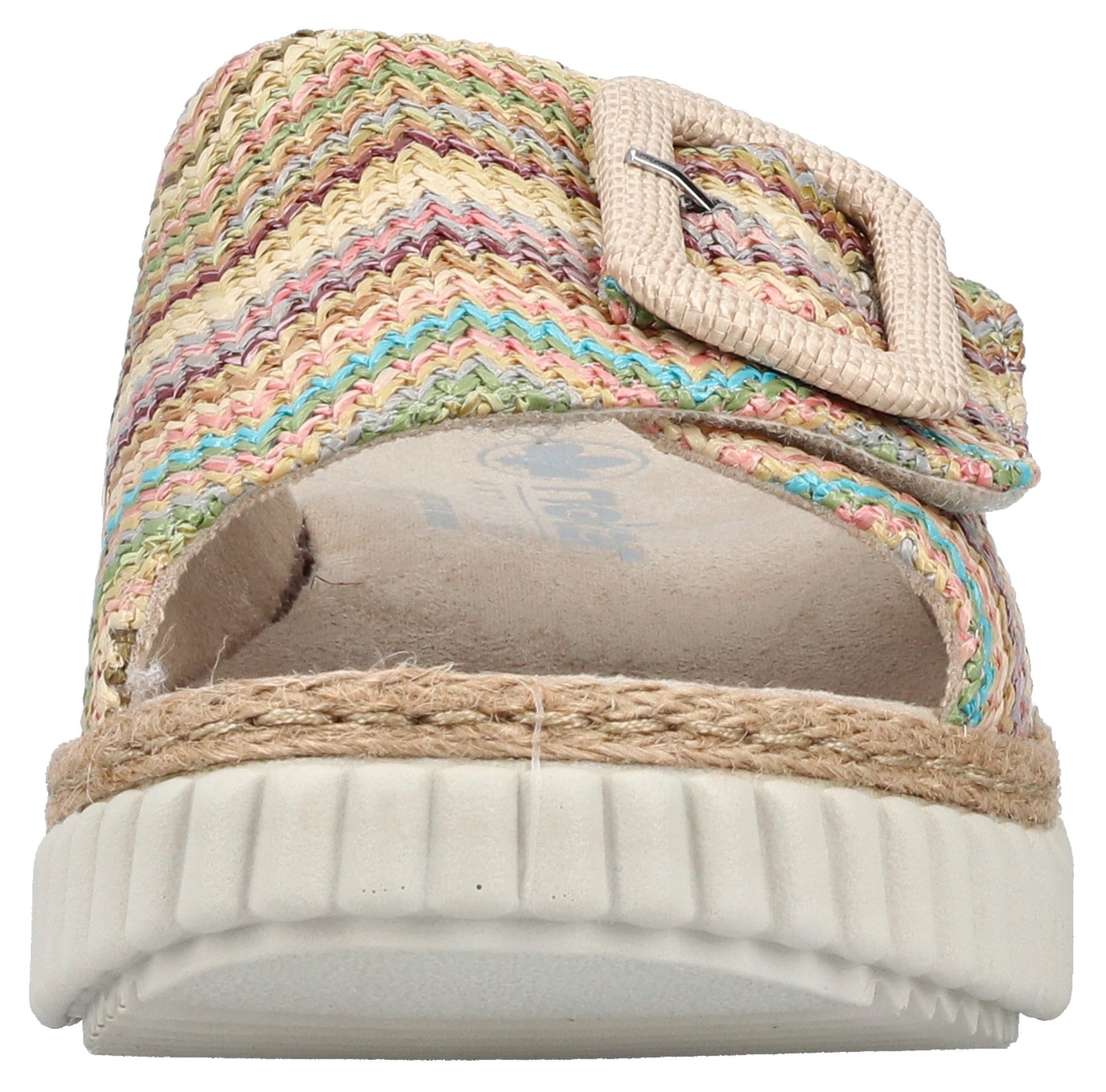 Rieker Keilpantolette, Sommerschuh, Strandschuh, Hausschuh mit praktischem Klettverschluss