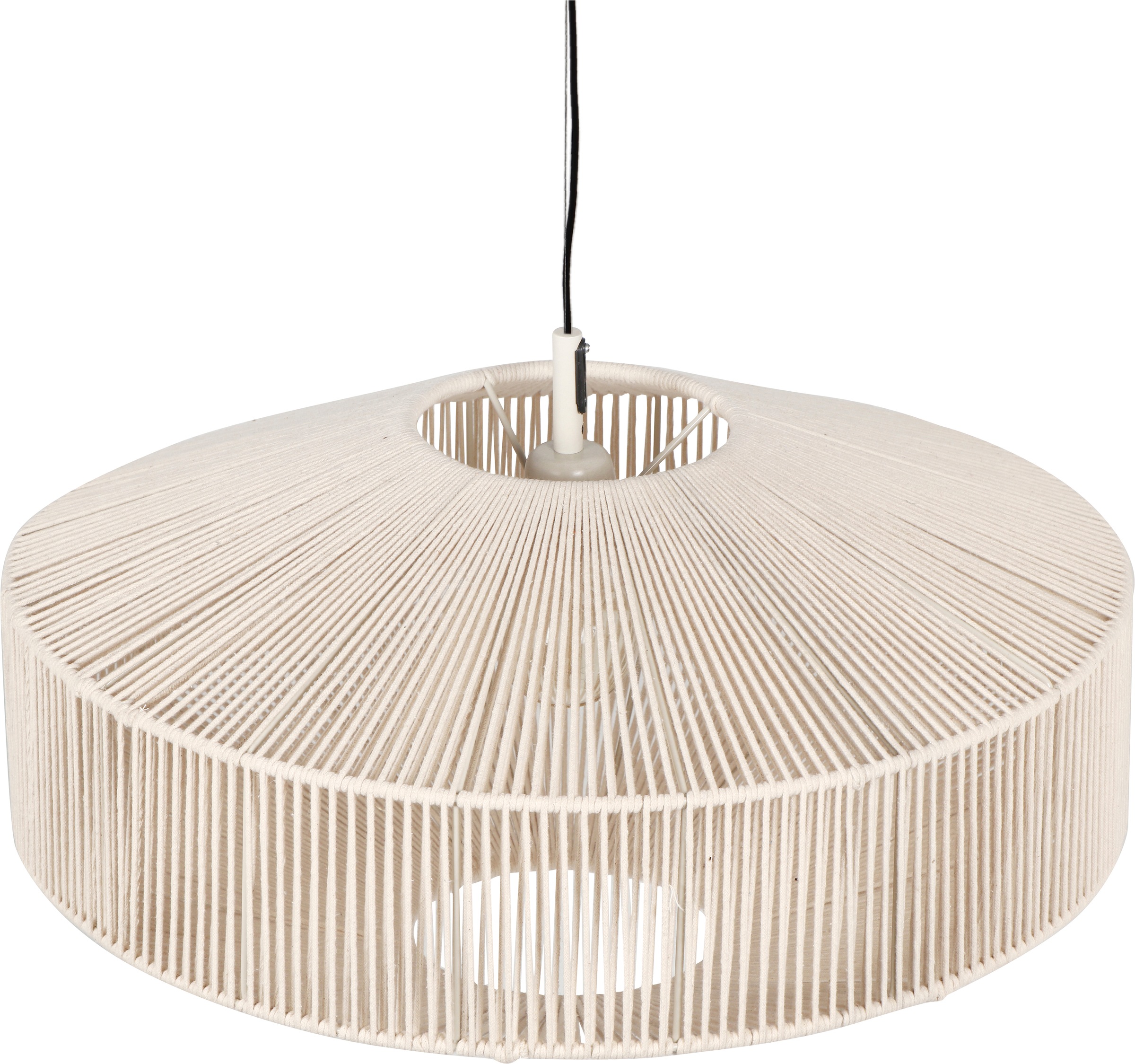 TRIO Leuchten Pendelleuchte »SVEA, Hängelampe beige aus Baumwolle im Boho-Look Höhe 150 cm« E27 1 Stk. warmweiß - kaltweiß Hängeleuchte Schlafzimmer / Wohnzimmer exkl 1x E27 max 10W