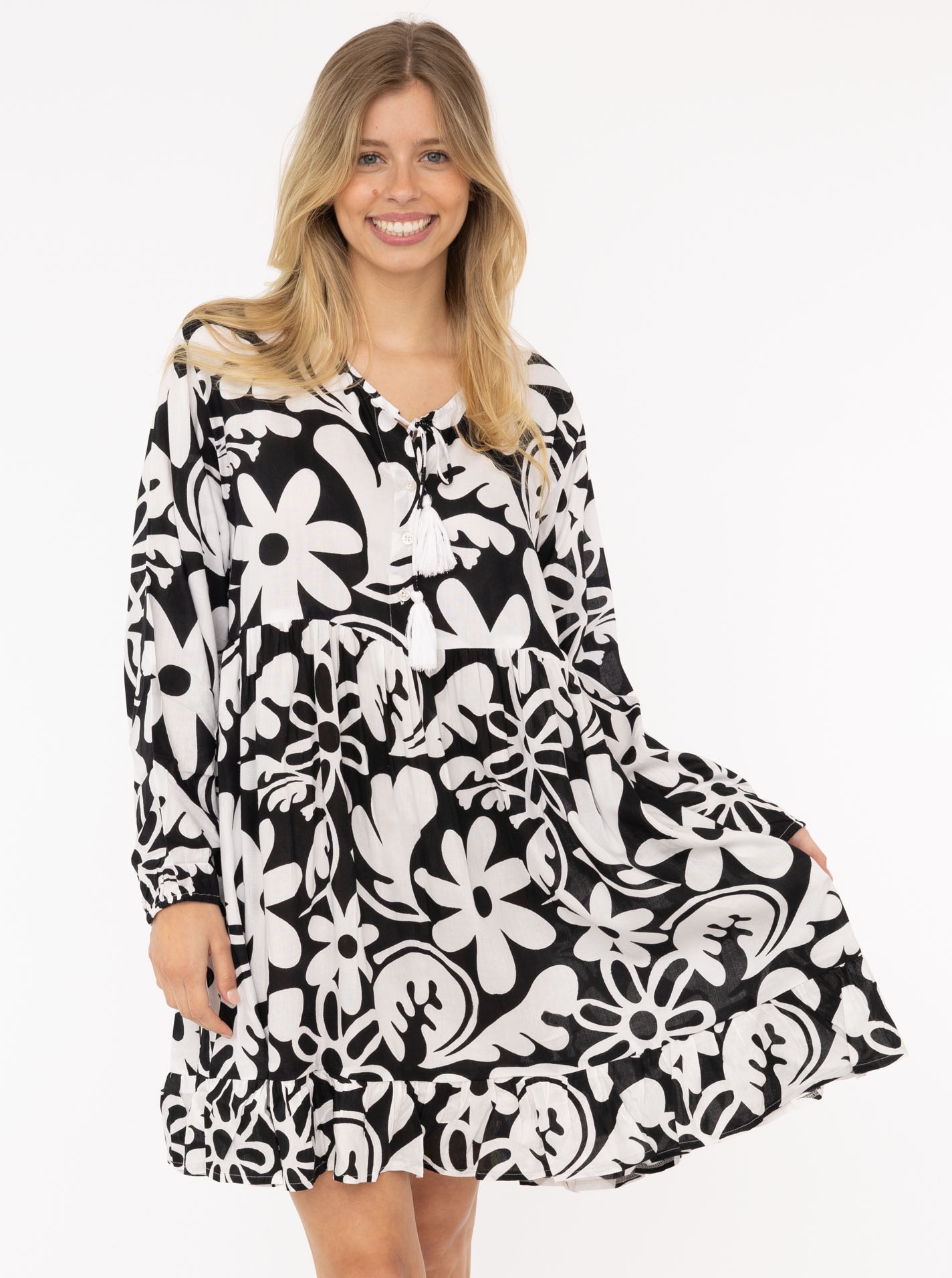 Zwillingsherz Sommerkleid ""Flower Paradise"", mit Blumenmuster, langen Ärm günstig online kaufen