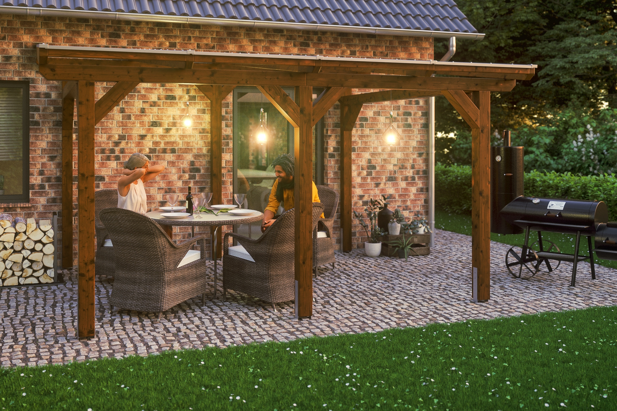 Skanholz Terrassendach »Siena«, Leimholz