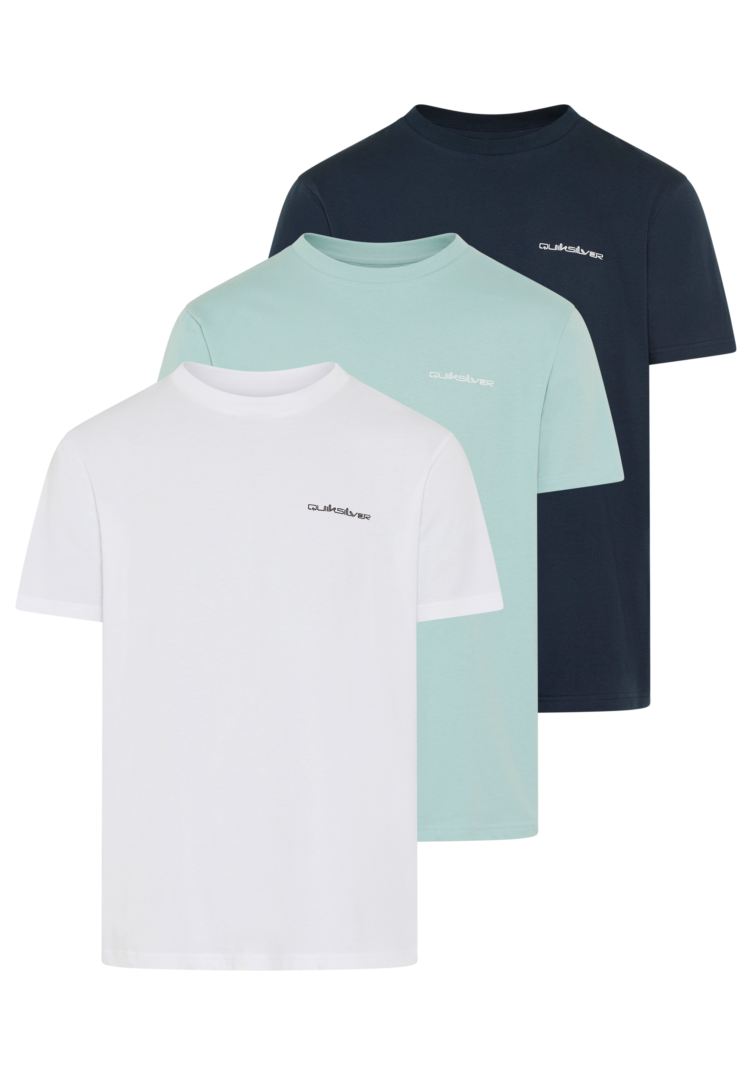 Quiksilver T-Shirt "OMNI QS SHORT SLEEVE TEE PACK" 3 tlg. 3er-Pack, Kurzarm-Design, aus Baumwolle