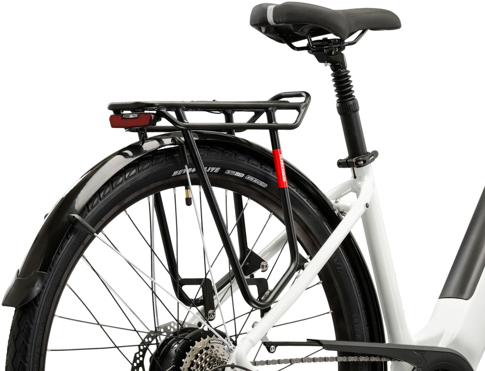 Kross »E-Trekkingbike Damen Trans Hybrid 1.0 28" weiß 8 Gänge« 8 Gang Shimano ACERA M3020 Schaltwerk Kettenschaltung Heckmotor 250 W