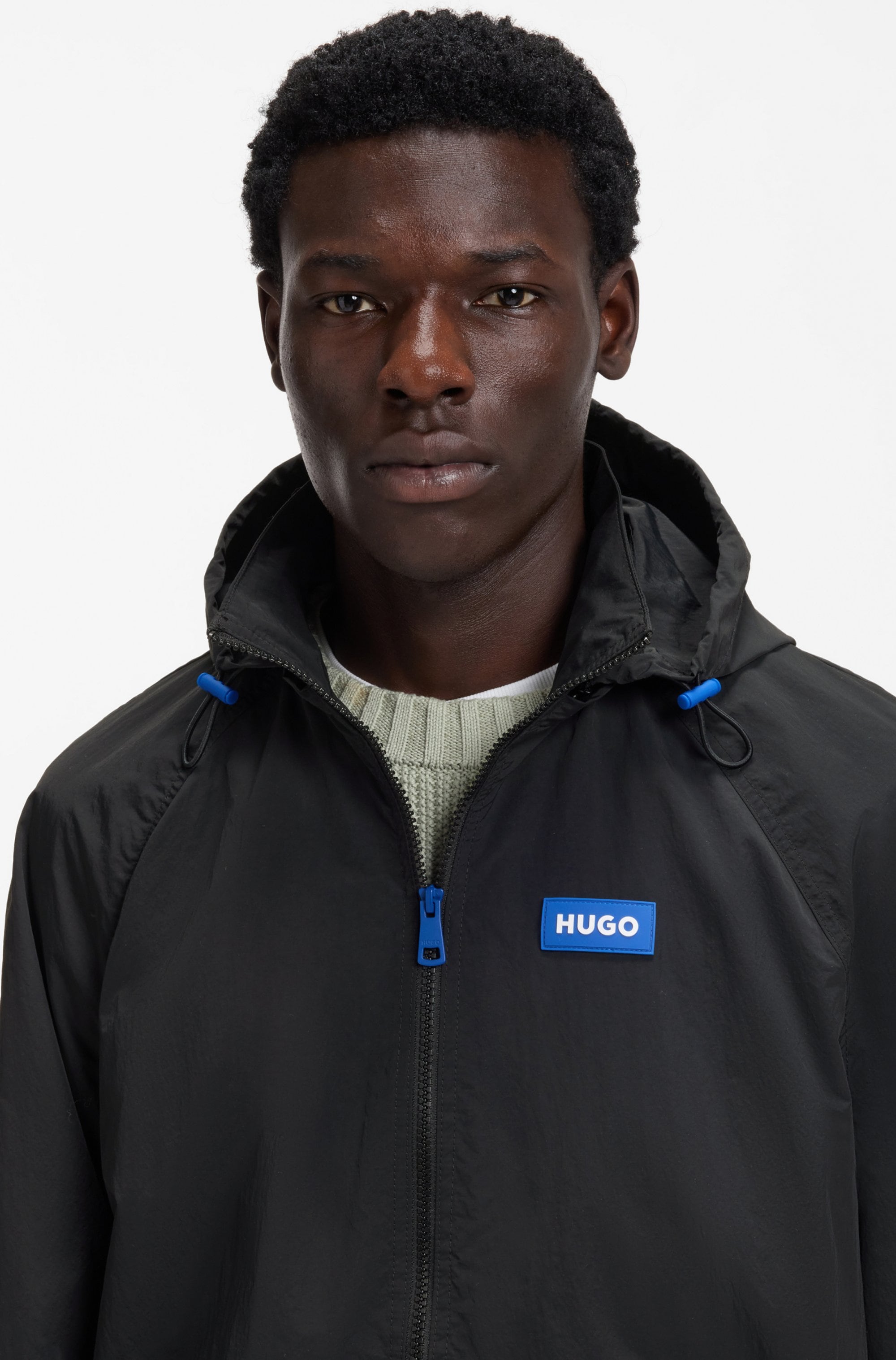 HUGO Windbreaker »Bento2611« mit Kapuze abnehmbare Kapuze, Regular Fit, wasserabweisend