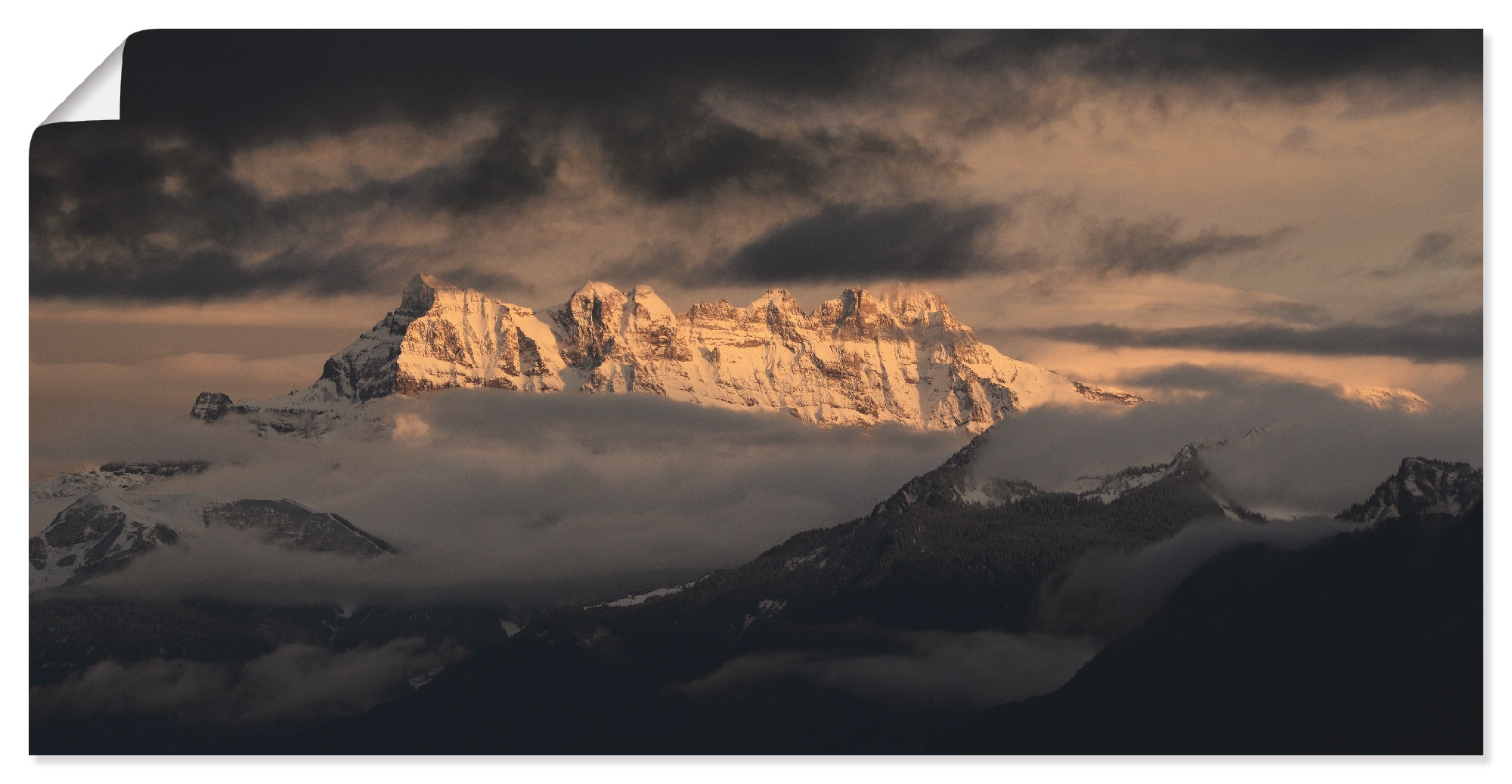 Artland Wandbild »Dents du Midi, Schweizer Berge«, Berge, (1 St.), als Leinwandbild, Poster in verschied. Größen