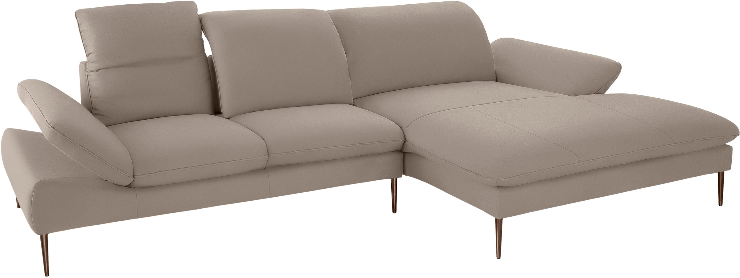 W.SCHILLIG Ecksofa »enjoy&MORE, Designsofa, bequem, elegant und zeitlos, L-Form«, Sitztiefenverstellung, Füße bronze pulverbeschichtet, Breite 340 cm