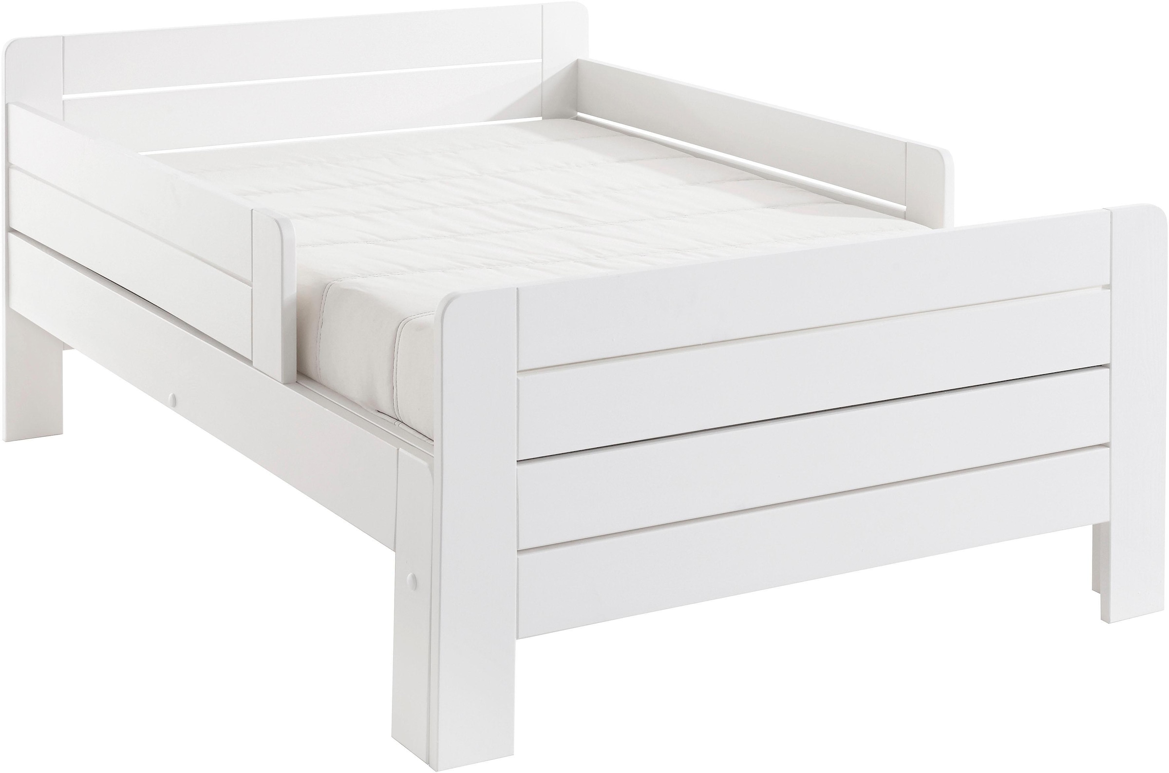 Lüttenhütt Funktionsbett »"LOTTE " Bestseller! Kinderbett mit Rausfallschutz, Schublade optional«, (ausziehbar von 140cm-200cm Länge), Mitwachsend, FSC® zertifiziertes Massivholz