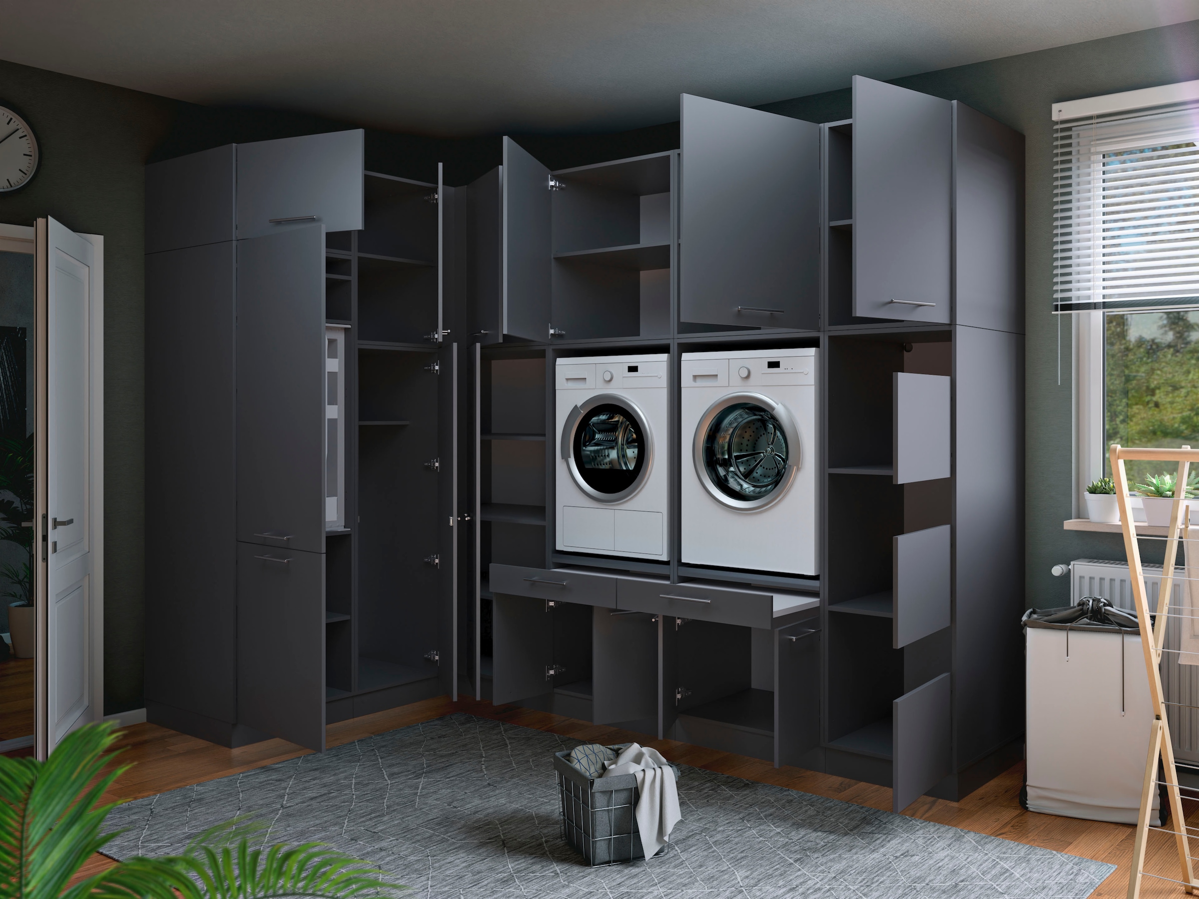 Laundreezy Mehrzweckschrank-Set »Laundreezy, 12-tlg. Mehrzweckschrank-Set B/H/T 285/238/68 cm« 12 Stk. tlg.