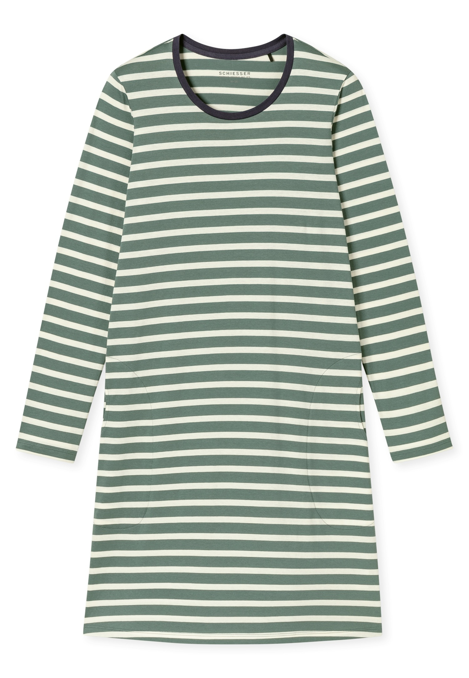 Schiesser Nachthemd "Casual Essentials" Seitennahttaschen mit langen Ärmeln günstig online kaufen