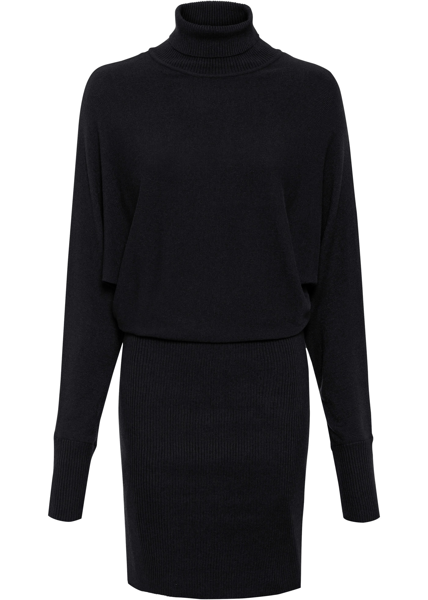 bonprix Strickkleid mit Rollkragen, aus Viskose, Polyamid und Polyester