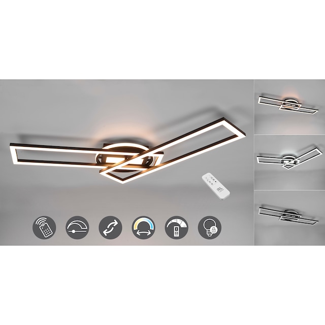 TRIO Leuchten LED Deckenleuchte »Twister«, 1 flammig-flammig, Deckenlampe  4500 Lumen Lichtfarbe einstellbar Fernbedienung Memory | BAUR