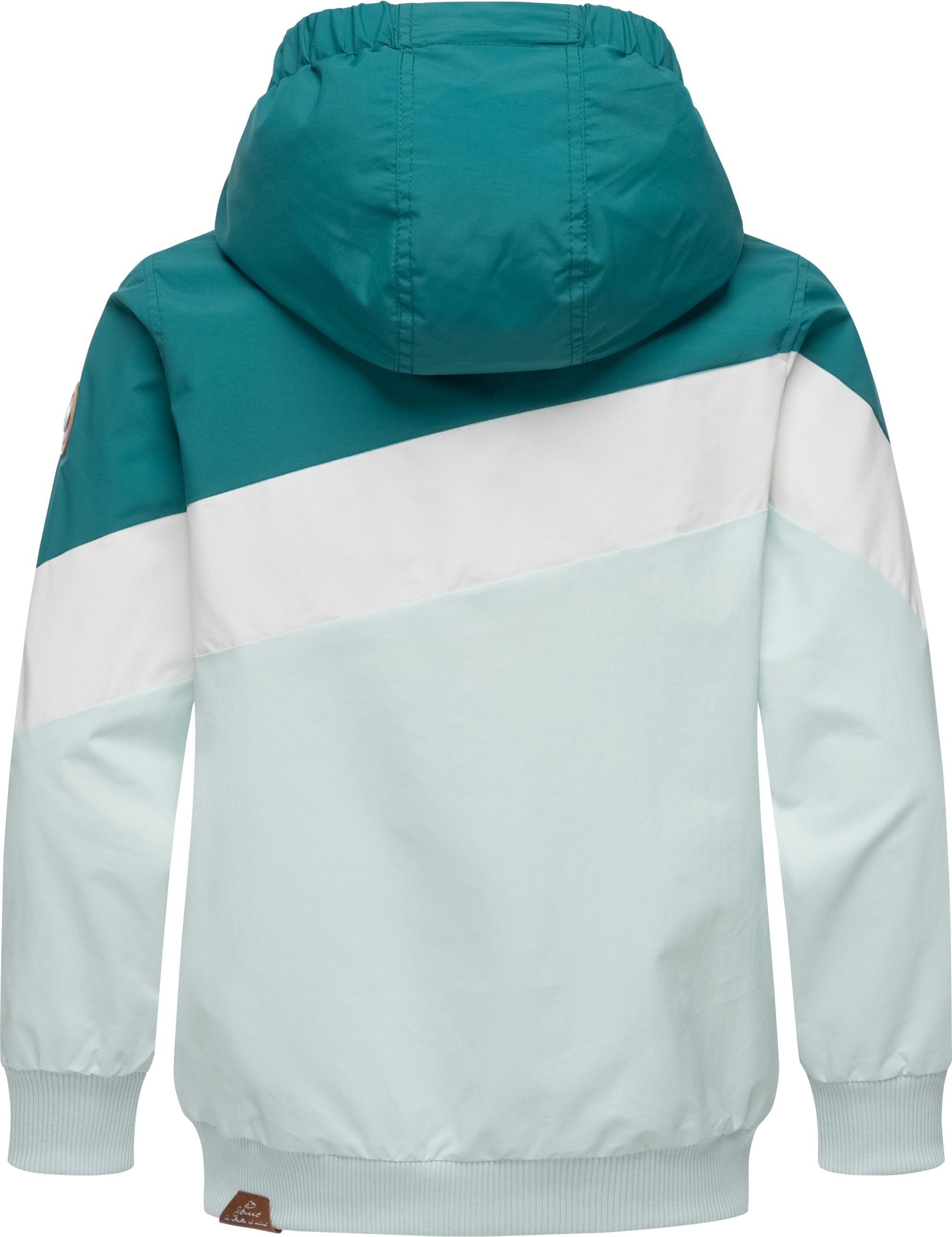 Ragwear Outdoorjacke »Kristla Block«, mit Kapuze, Dreifarbige Mädchen Übergangsjacke