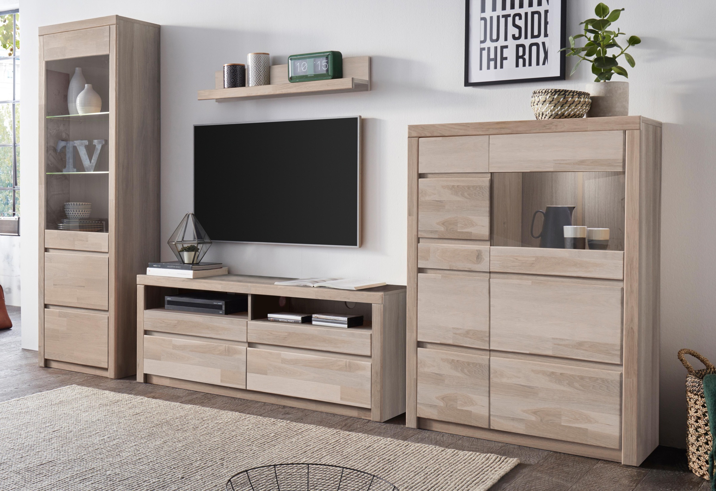 »Silkeborg«, Glaseinsatz cm Türen | mit Highboard 90 Breite BAUR