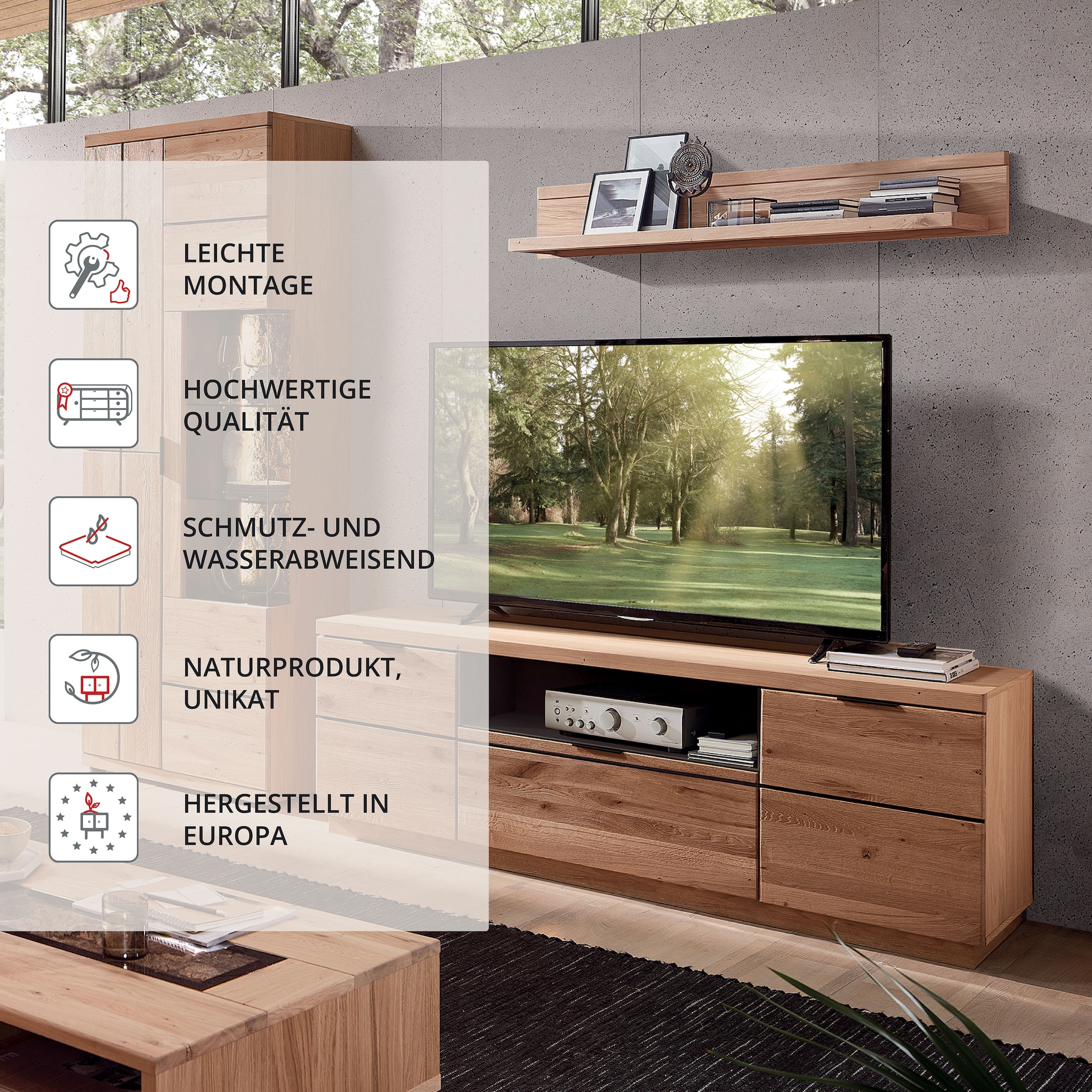 Wohnconcept Wandboard »Donna Wandboard, 15x22x24 ( BxHxT)« 1 Stk. tlg. Massivholzblende, 1 Boden