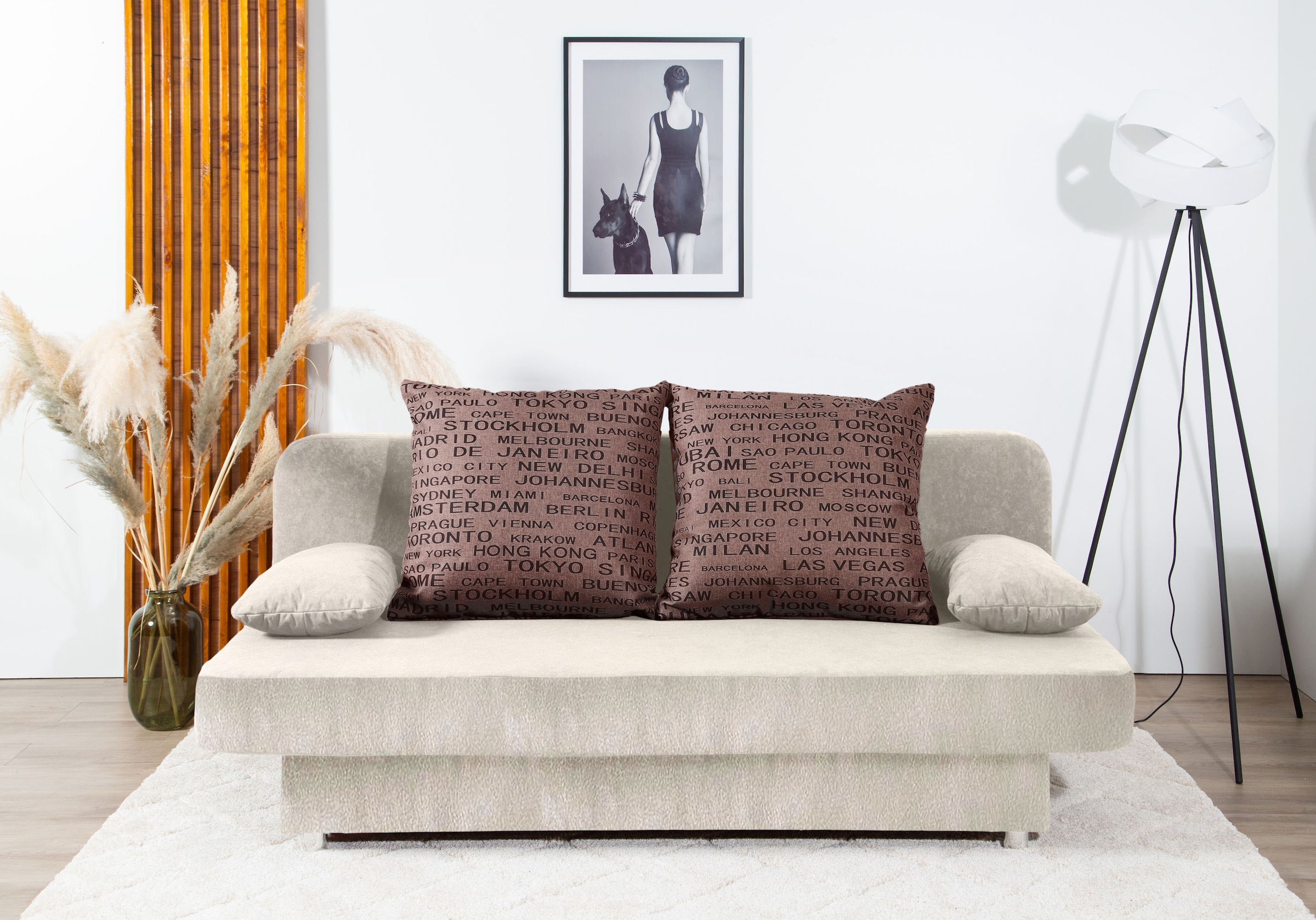 COLLECTION AB Schlafsofa »Ulla inkl. Bettfunktion und Bettkasten«, Schlafsofa,Bettfunktion,Bettkasten,inkl. Rückenkissen,Armlehnekissen
