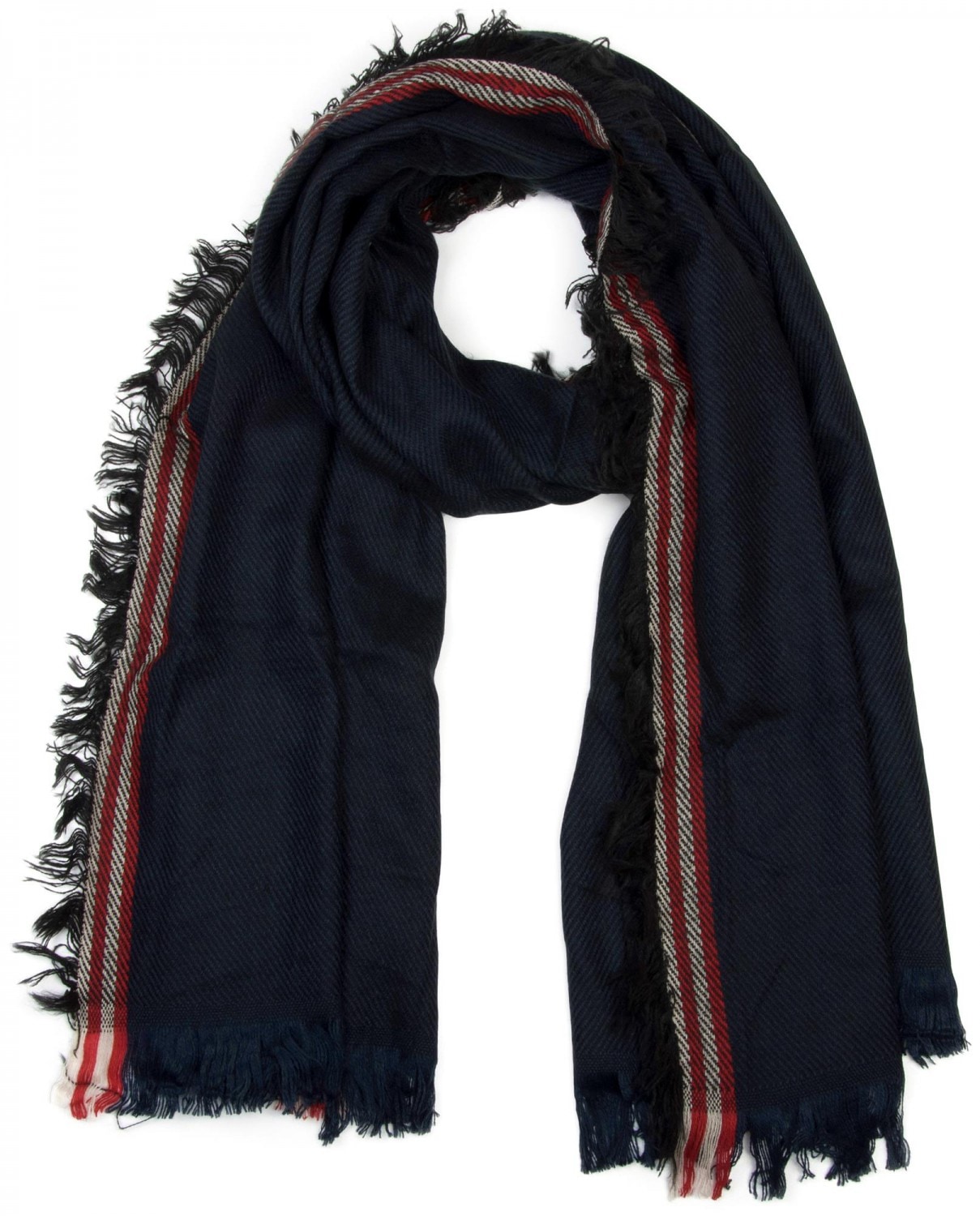 styleBREAKER Strickschal "Breiter XXL Schal mit Fransen und Streifen Muster" 1 Stk.