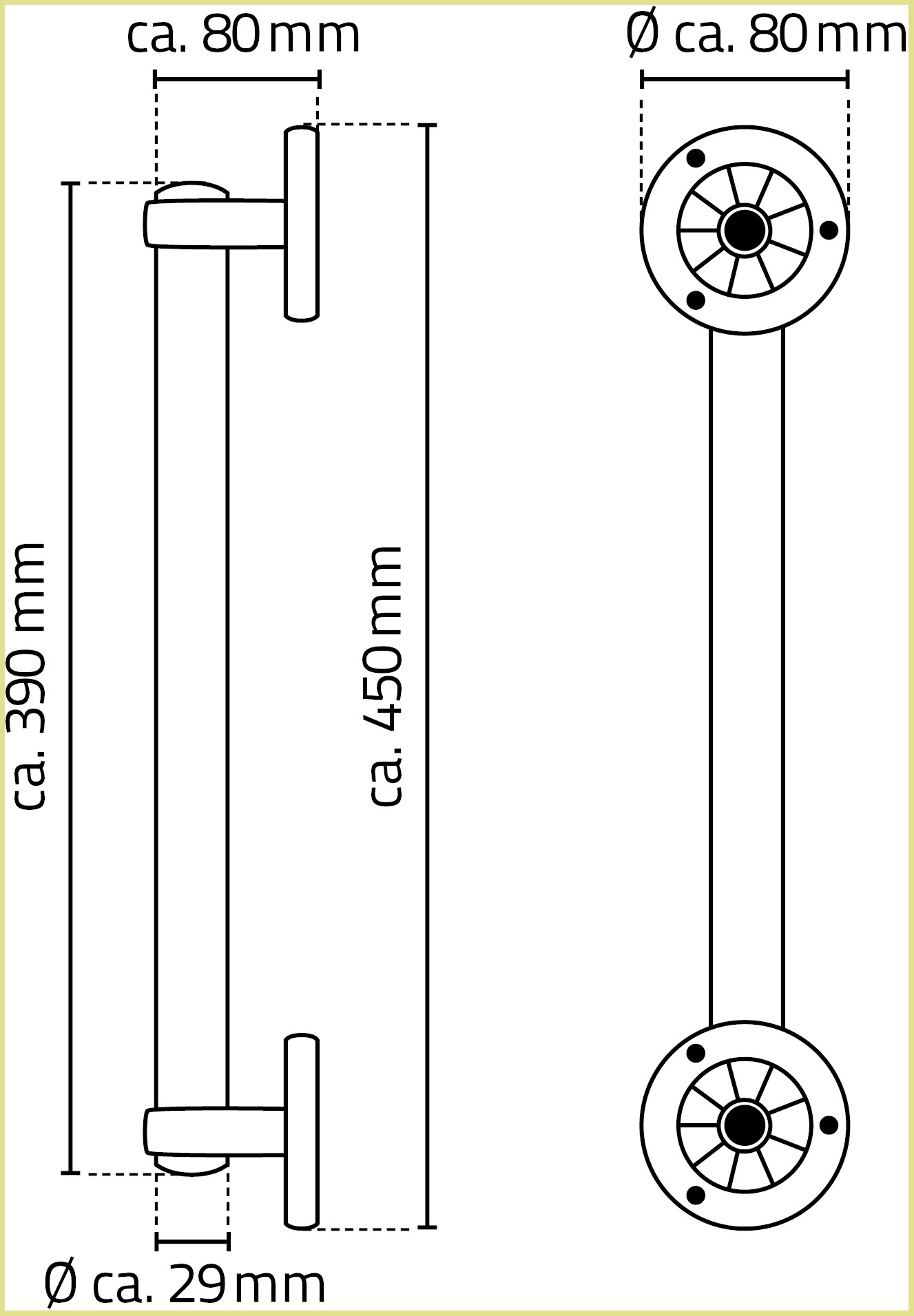 Ridder Wandgriff »Pro«, belastbar bis 110 kg, Länge: 45 cm