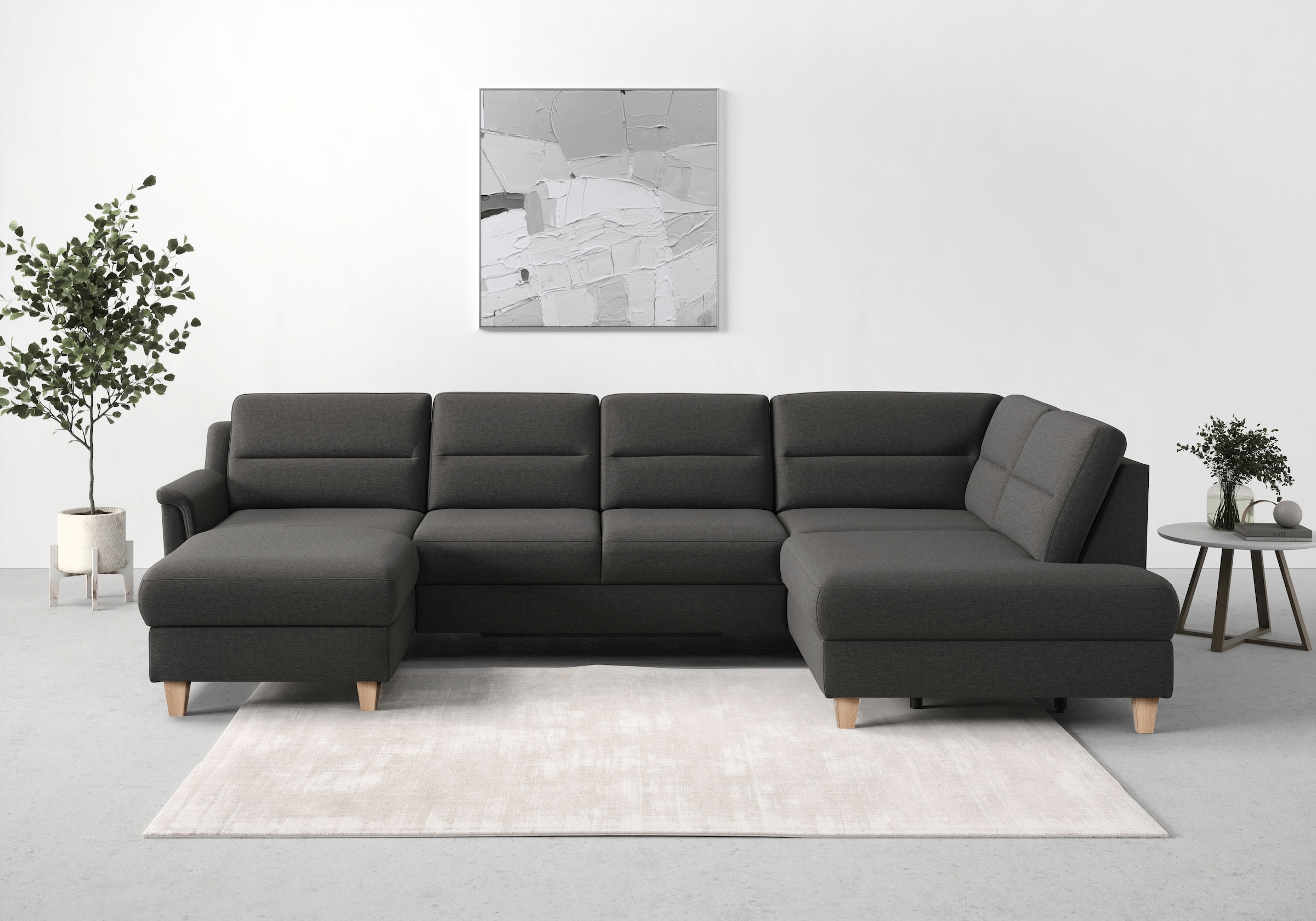sit&more Wohnlandschaft "Farö U-Form" inklusive Federkern, wahlweise mit Schlaffunktion und Bettkasten