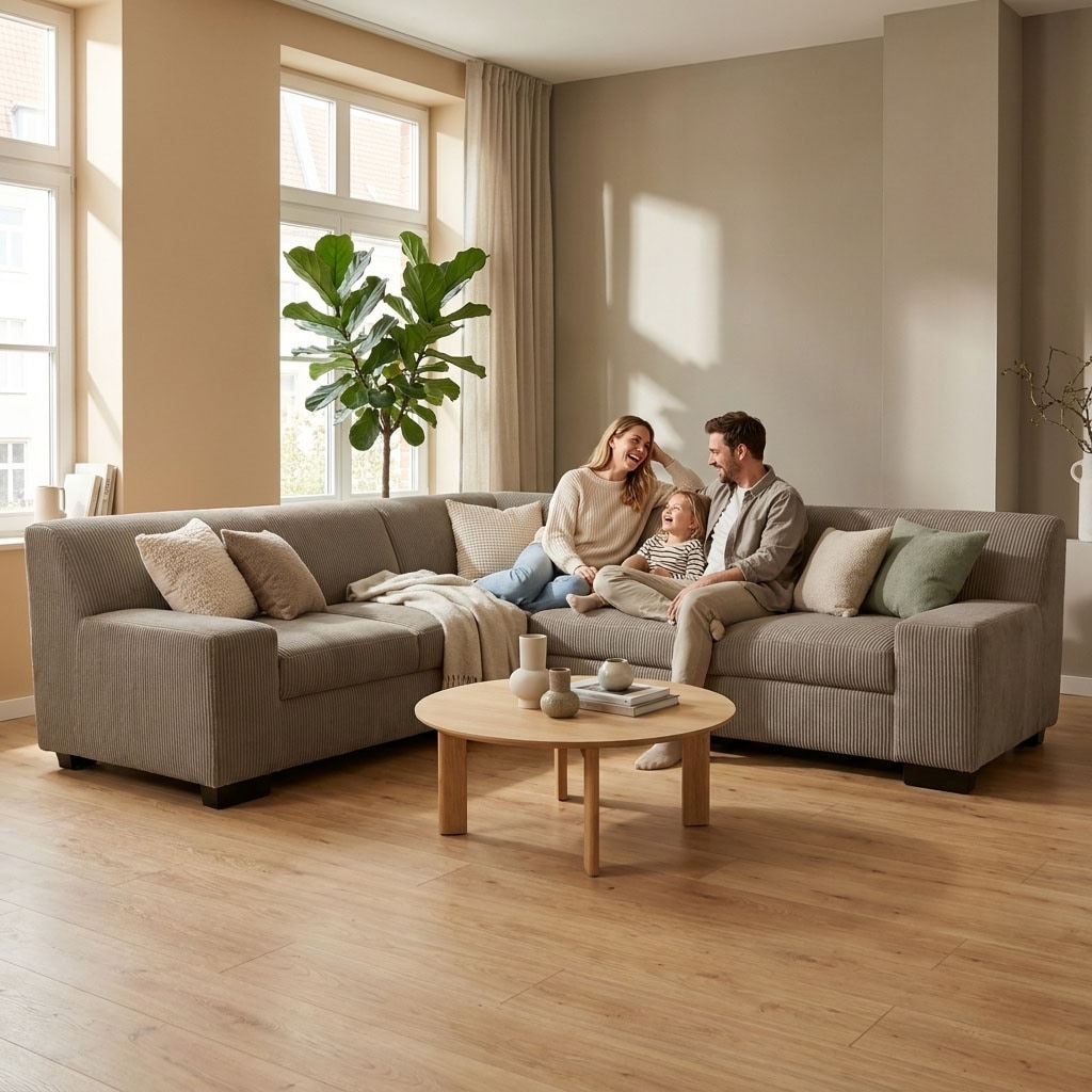 OTTO home "Faxxe 249 x 214 cm, auch mit Schlaffunktion" aus haustierfreundlichem Pet Friendly Cord, L-Form