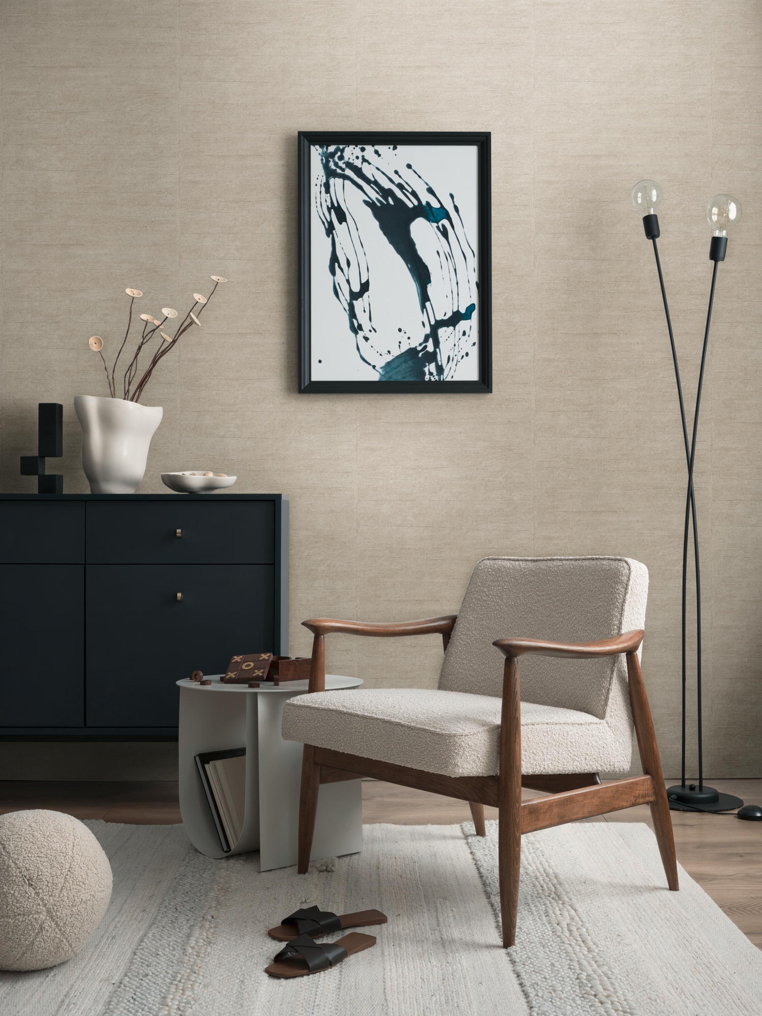 A.S. Création Vliestapete »Unitapete mit Leinen-Optik verschiedene Farben« botanisch strukturiert