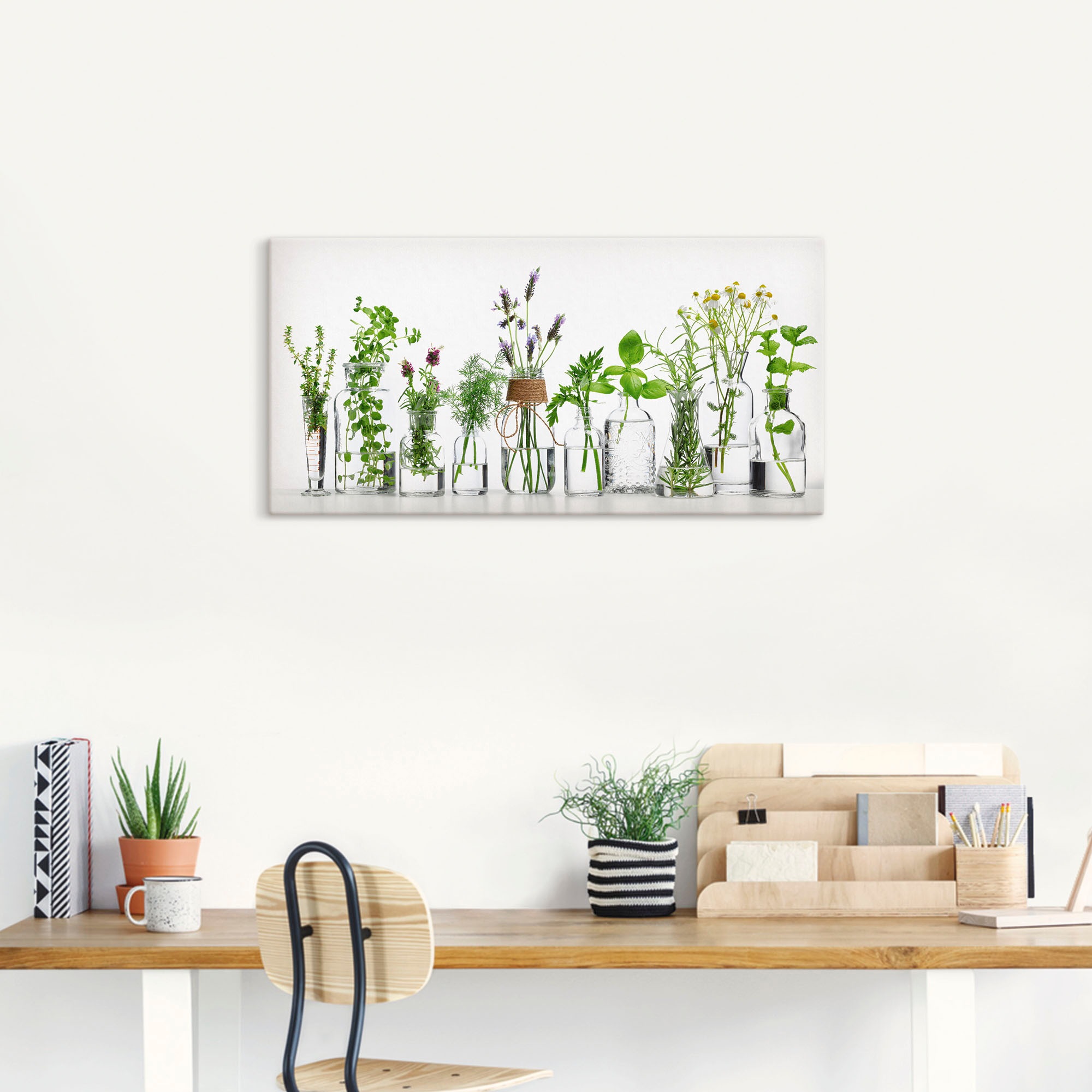 Artland Wandbild "Öle mit Kräutern" Kräuterbilder 1 Stk. tlg. als Alubild, günstig online kaufen