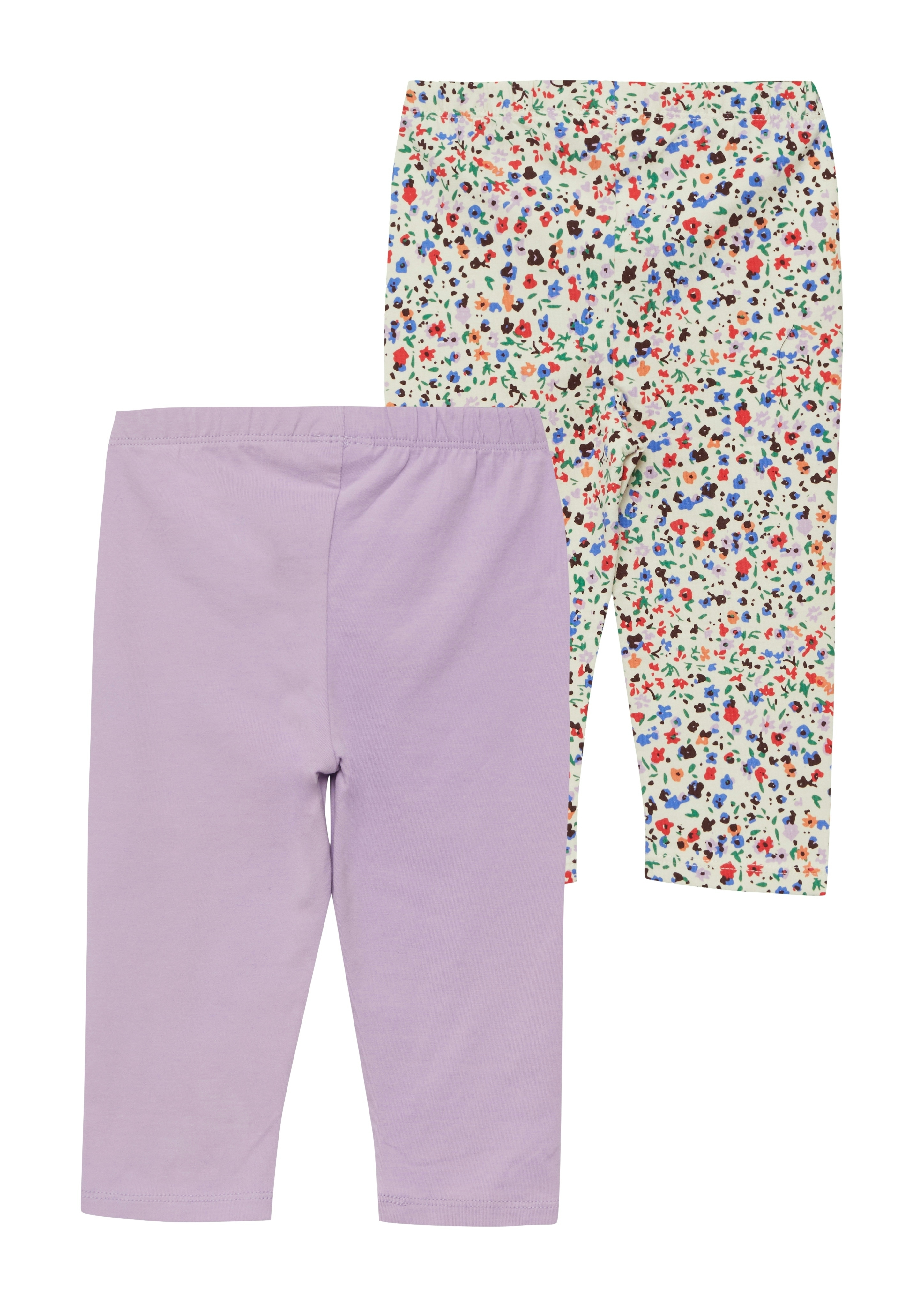 s.Oliver Junior 3/4-Leggings im 2er Pack, aus Baumwollmischung, mit elastischem Bund