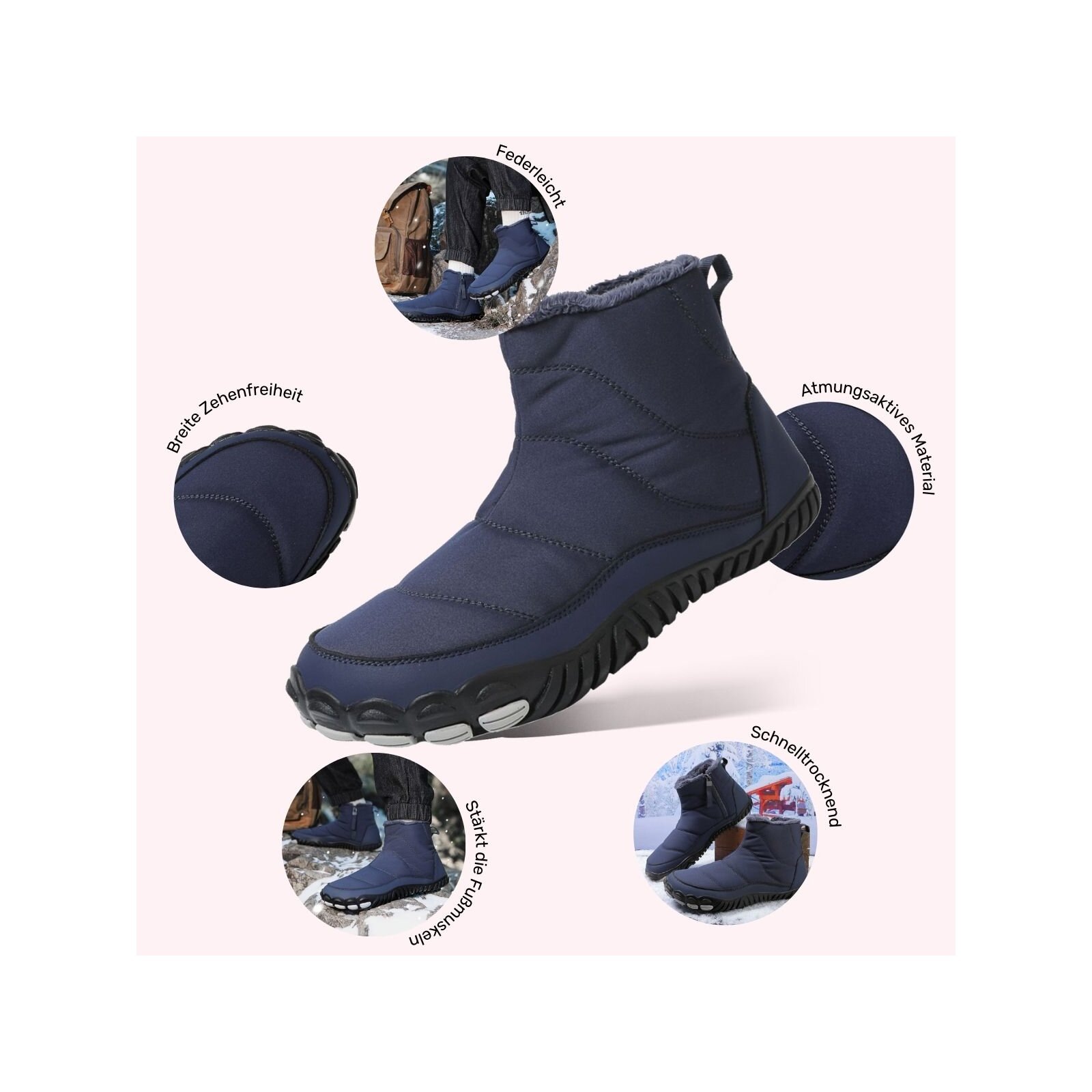 DOTALES Barfußschuh »Warmstep Barfußschuhe Winterstiefel Damen & Herren – Exklusiv &«