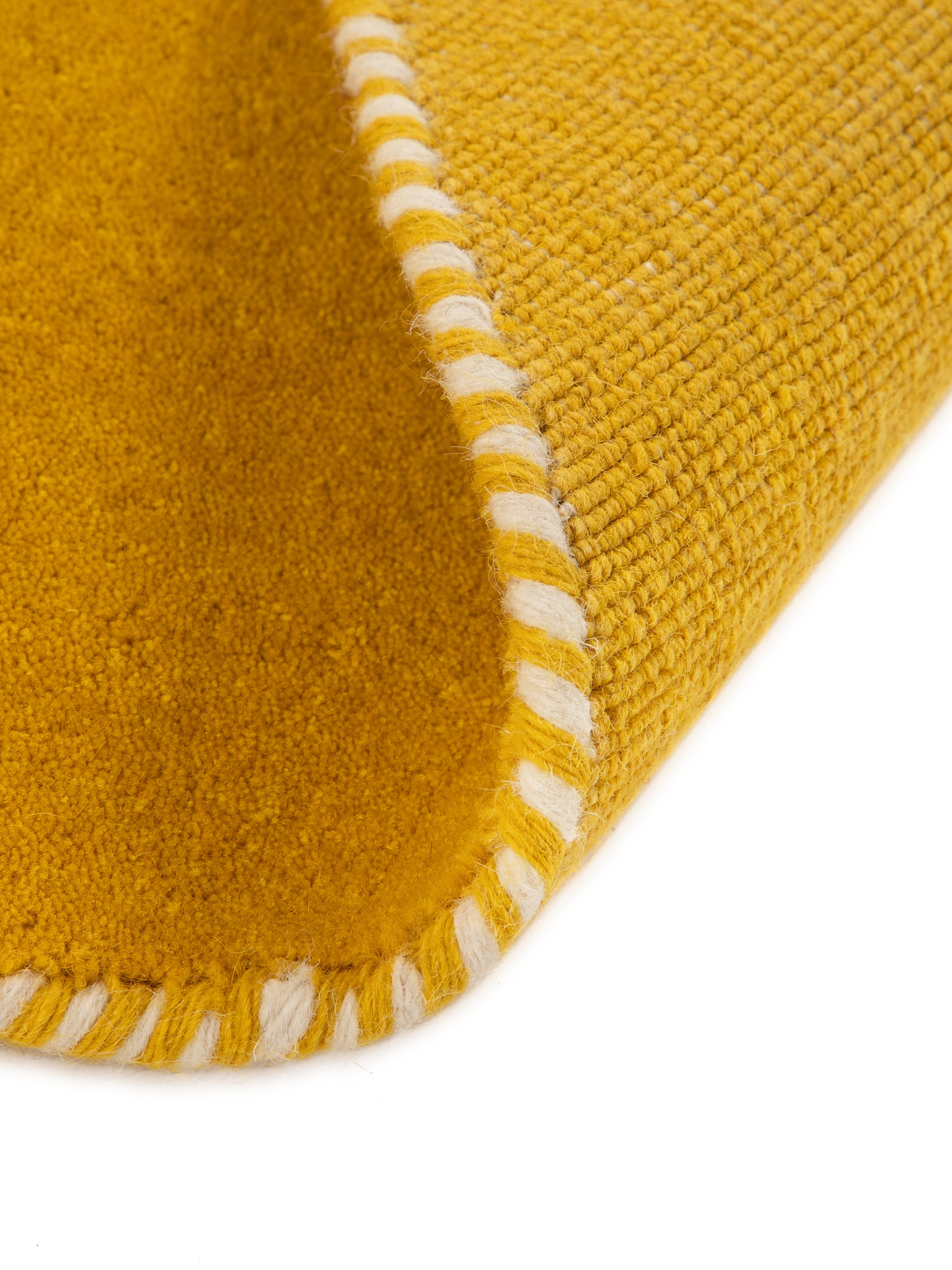 CARPETFINE Gabbeh Lola Uni Round Yellow 100cm 3
