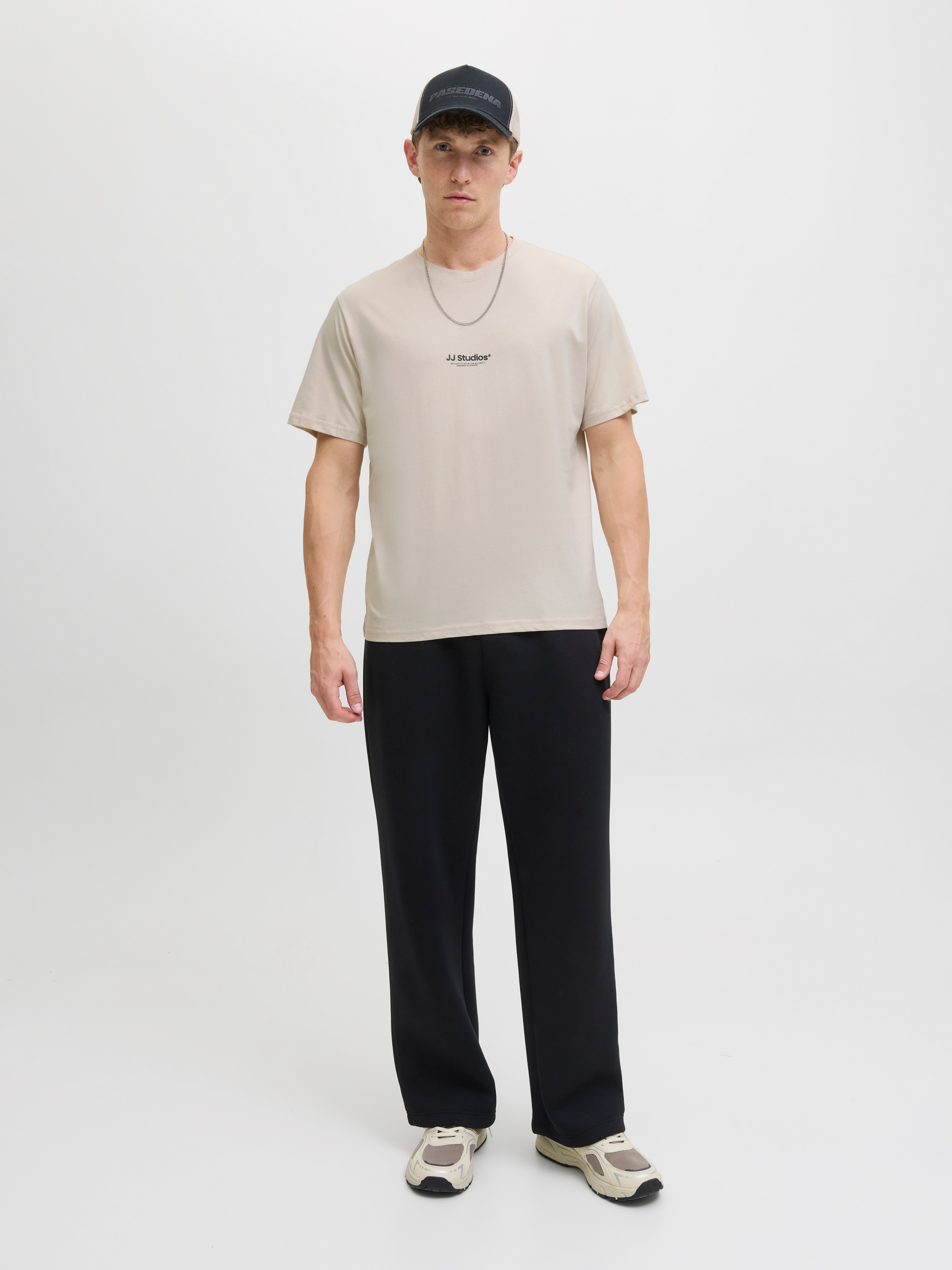 T-Shirt JACK & JONES "JJESOHO TEE SS CREW NECK NOOS", Herren, Gr. L, gelb (moonbeam), Single Jersey, Obermaterial: 100% Baumwolle, bedruckt, relaxed fit normal, Rundhals, Shirts T-Shirt, Baumwolle, relaxed fit 6