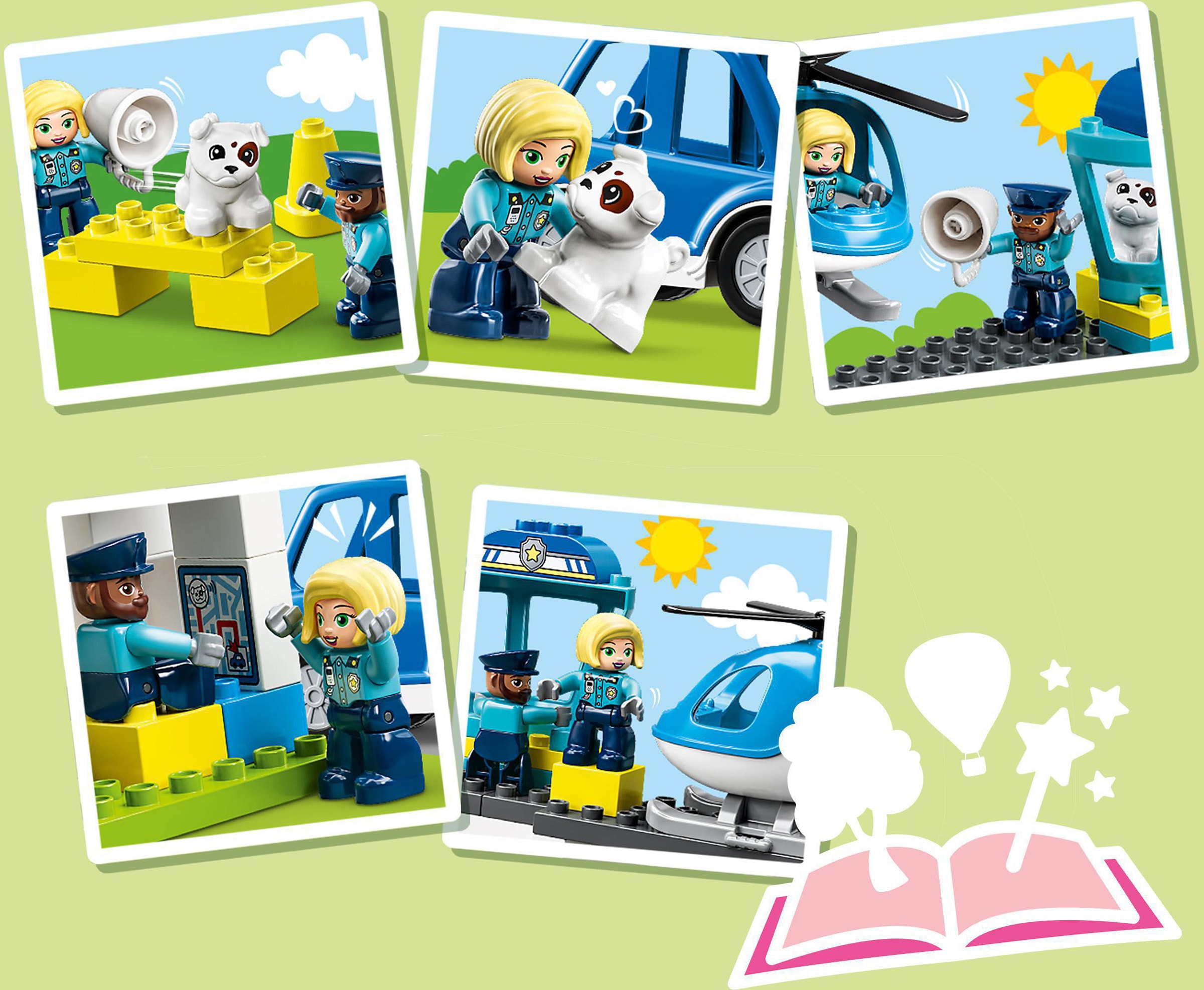 LEGO® Konstruktionsspielsteine »Polizeistation mit Hubschrauber (10959), LEGO® DUPLO«, (40 St.), mit Sirene und Licht; Made in Europe