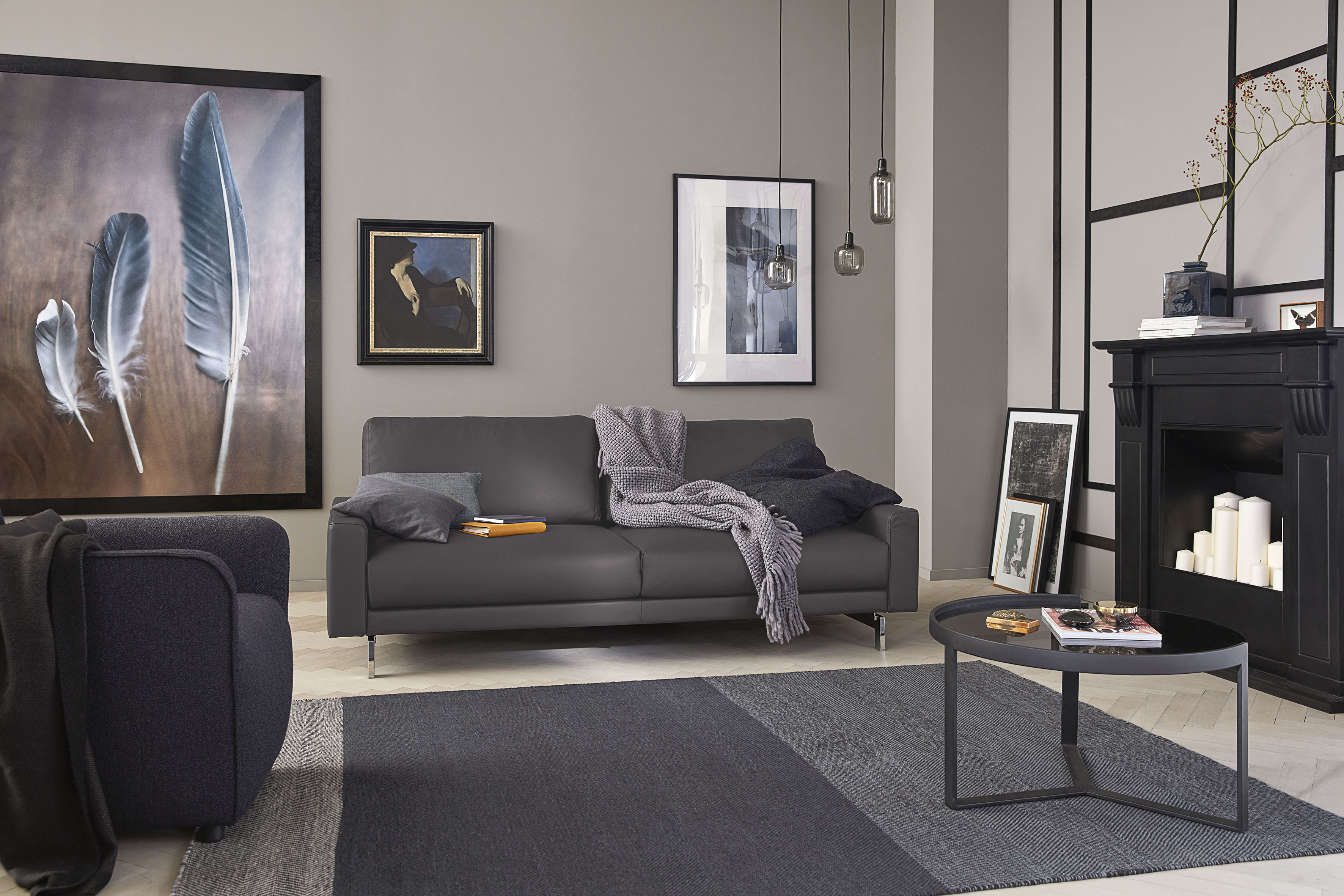 Creation BY ROLF BENZ 2-Sitzer "CR.450, Designsofa, Loungesofa, bequem und elegant" Armlehne niedrig, Fuß chromfarben glänzend, Breite 164 cm