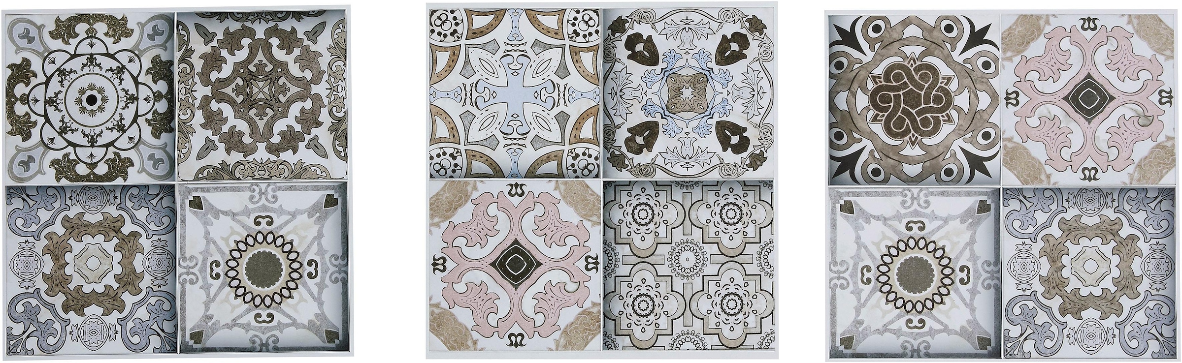 Home affaire Fliesenaufkleber »Ornamente«, (12 St.), Stickerfliesen, selbstklebend, Sticker, 12er Set