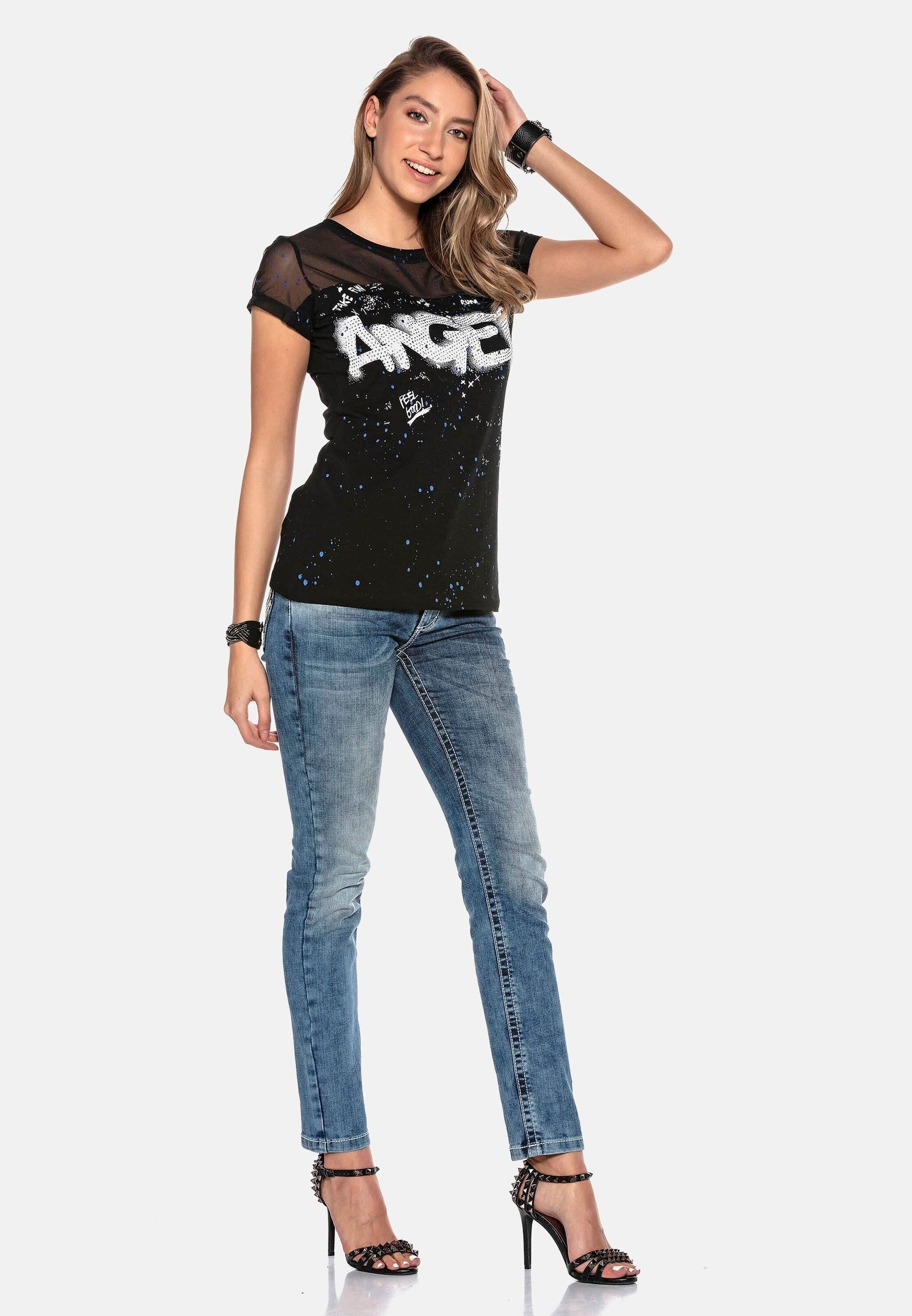 Cipo & Baxx Slim-fit-Jeans »Jeans«, mit Flügel Design, WD401