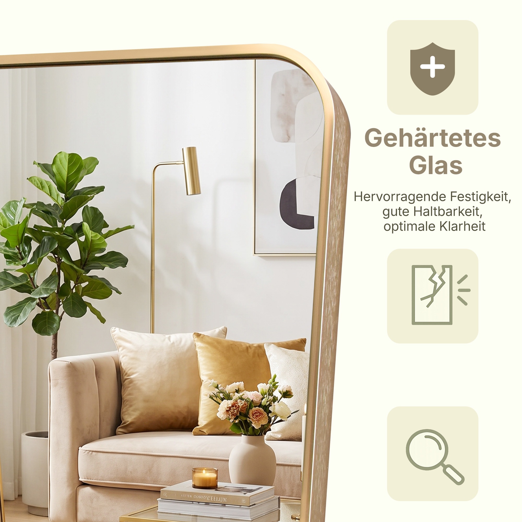 OTTO home Spiegel »Standspiegel Addrik, wahlweise in 2 Größen 150x40cm oder 160x50cm« Ganzkörperspiegel mit Sicherheitsglas, in verschiedenen Farben