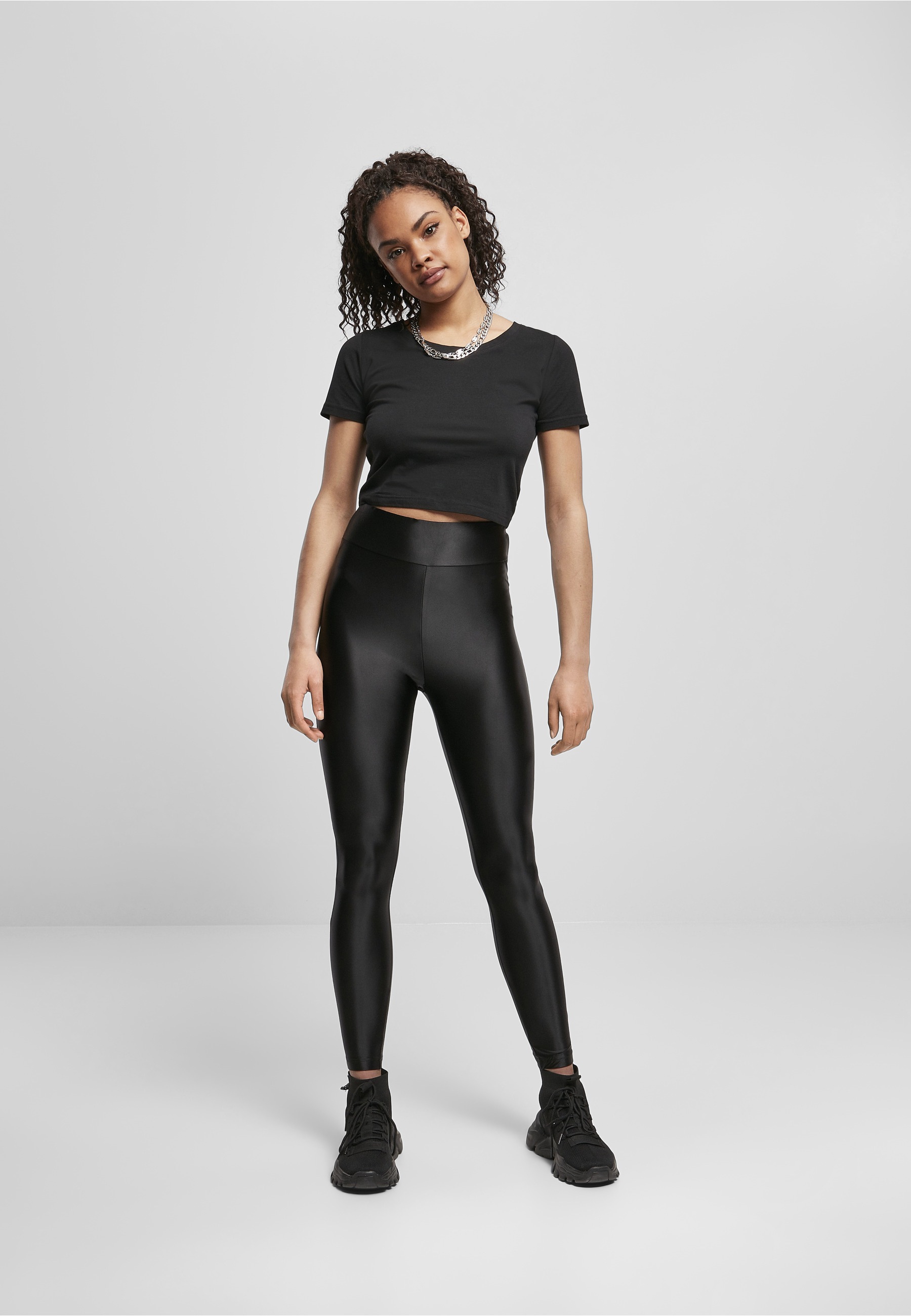 URBAN CLASSICS Leggings »Urban Classics Damen Ladies Highwaist Shiny Metallic Leggings«