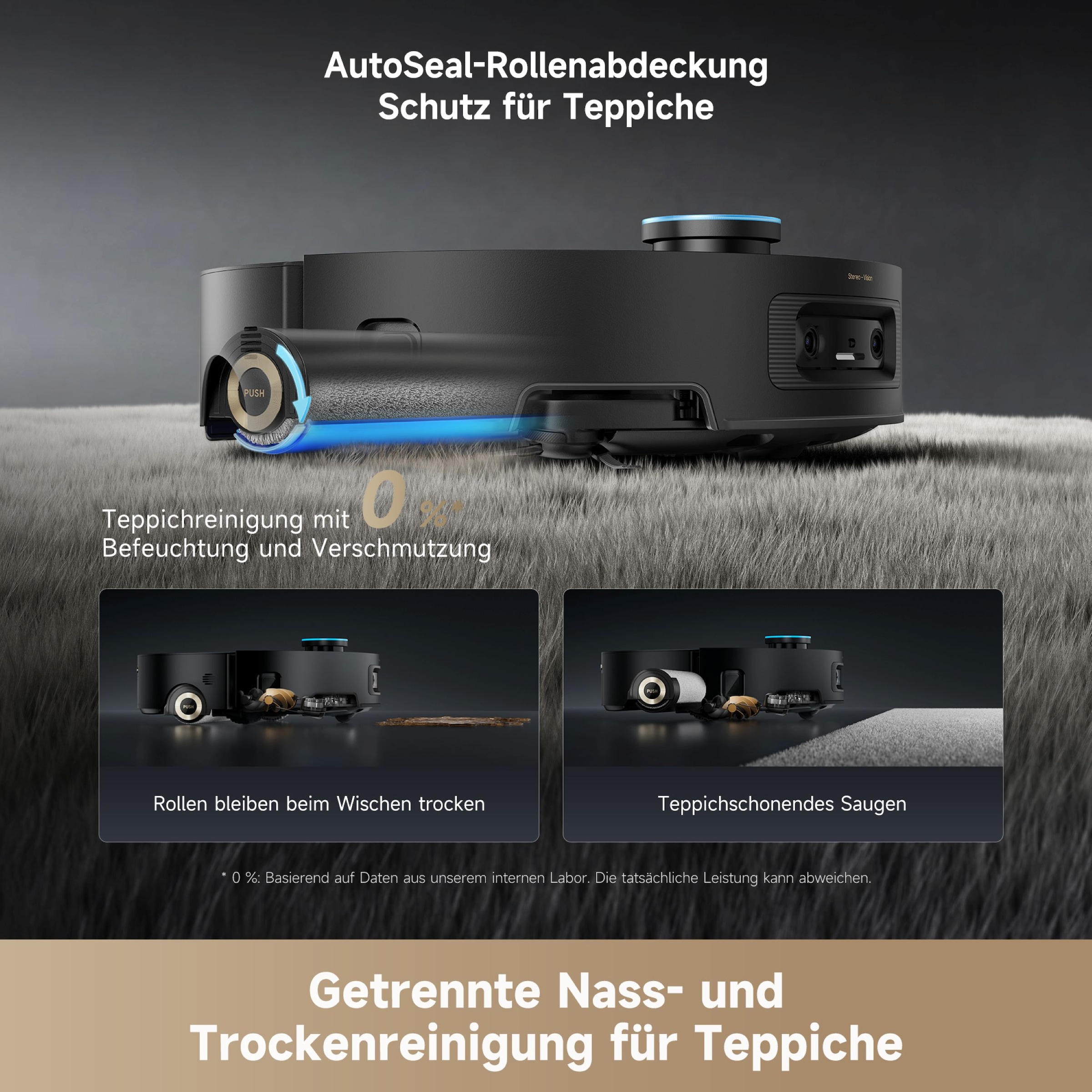 Dreame Saugroboter »mit Wischfunktion Aqua10 Ultra Roller Complete« Warmwasser-Wischsystem, Rollenmopp, überwindet Hindernisse, 30.000 Pa