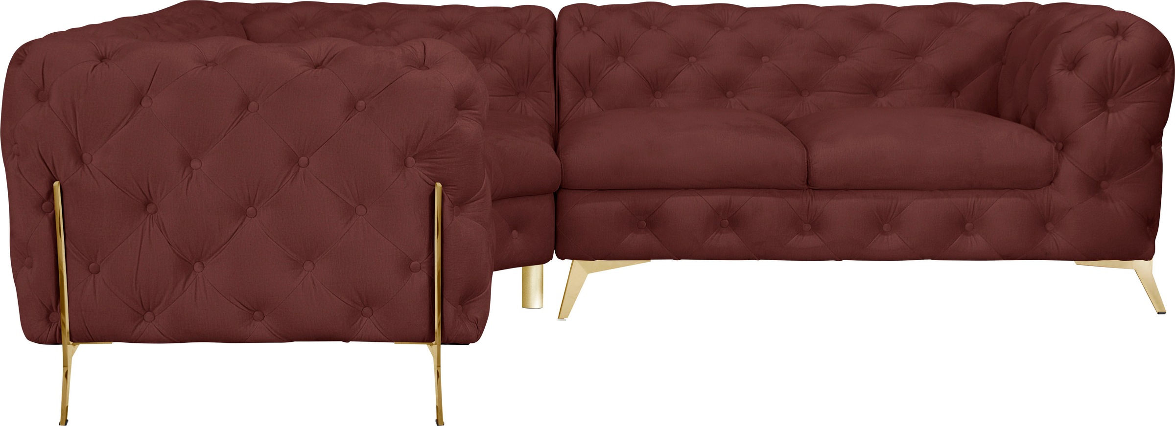 Home affaire Chesterfield-Sofa "Amaury L-Form" moderne Chersterfield-Optik, günstig online kaufen