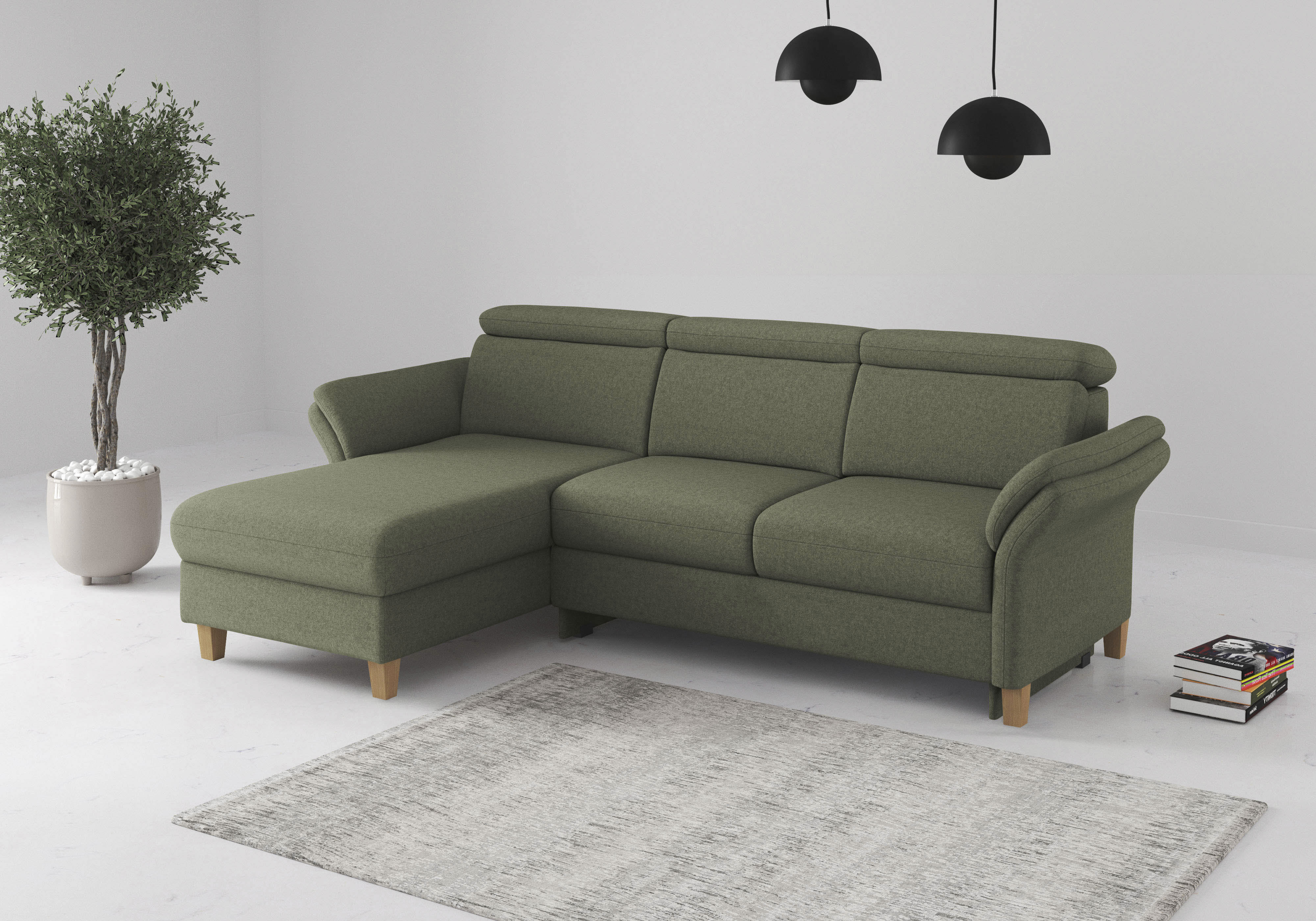 OTTO home Ecksofa "Glendale, L-Form" inkl. Kopfteilverstellung, wahlweise mit Vorziehsitz und Bettkasten