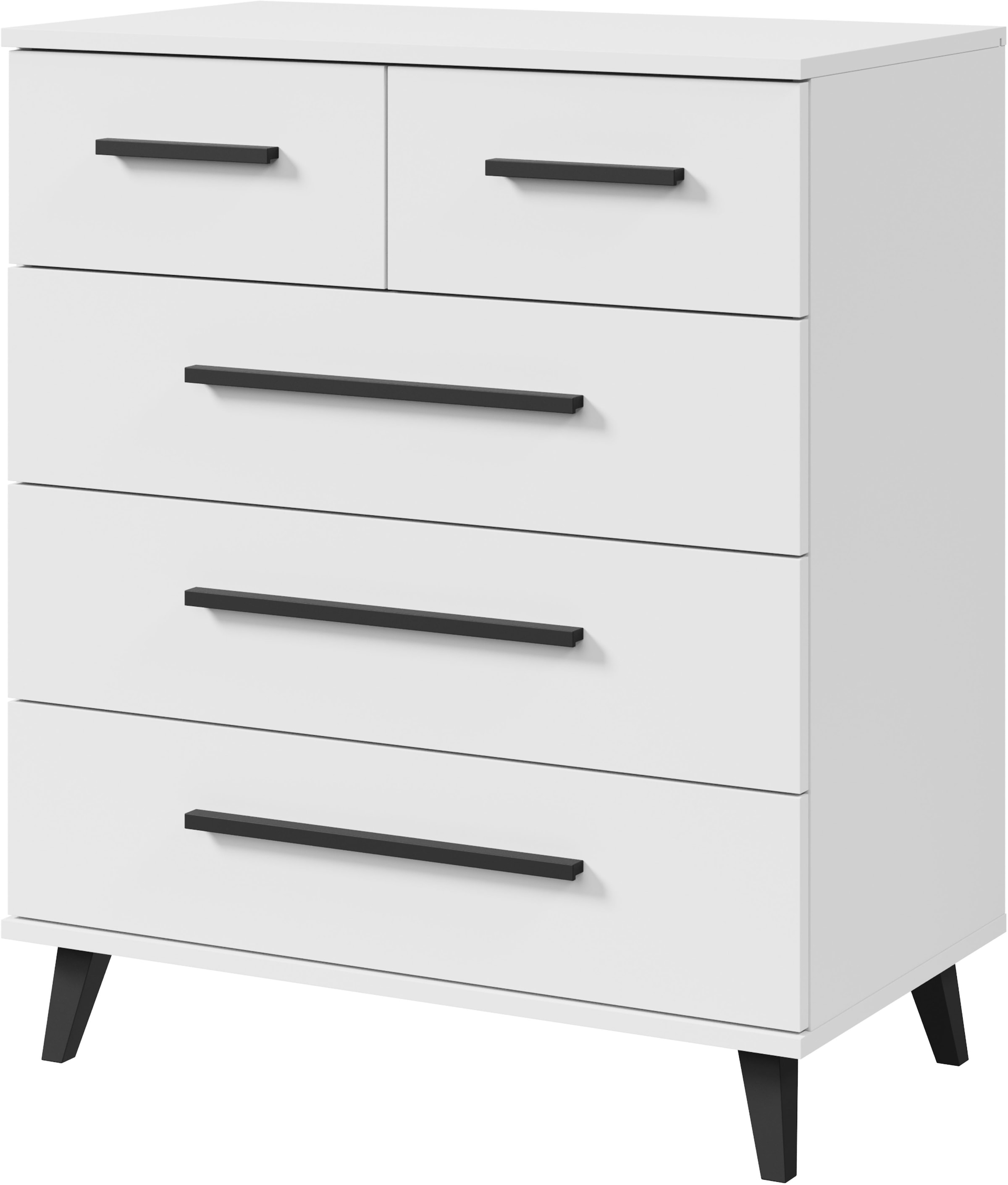 INOSIGN Sideboard »Lagos, Kommode, 5 Schubladen, schwarze Griffe & Füße«, (1 St.), modernes Design, B/T/H je 70/39,5/82,5 cm, pflegeleichte Oberfläche