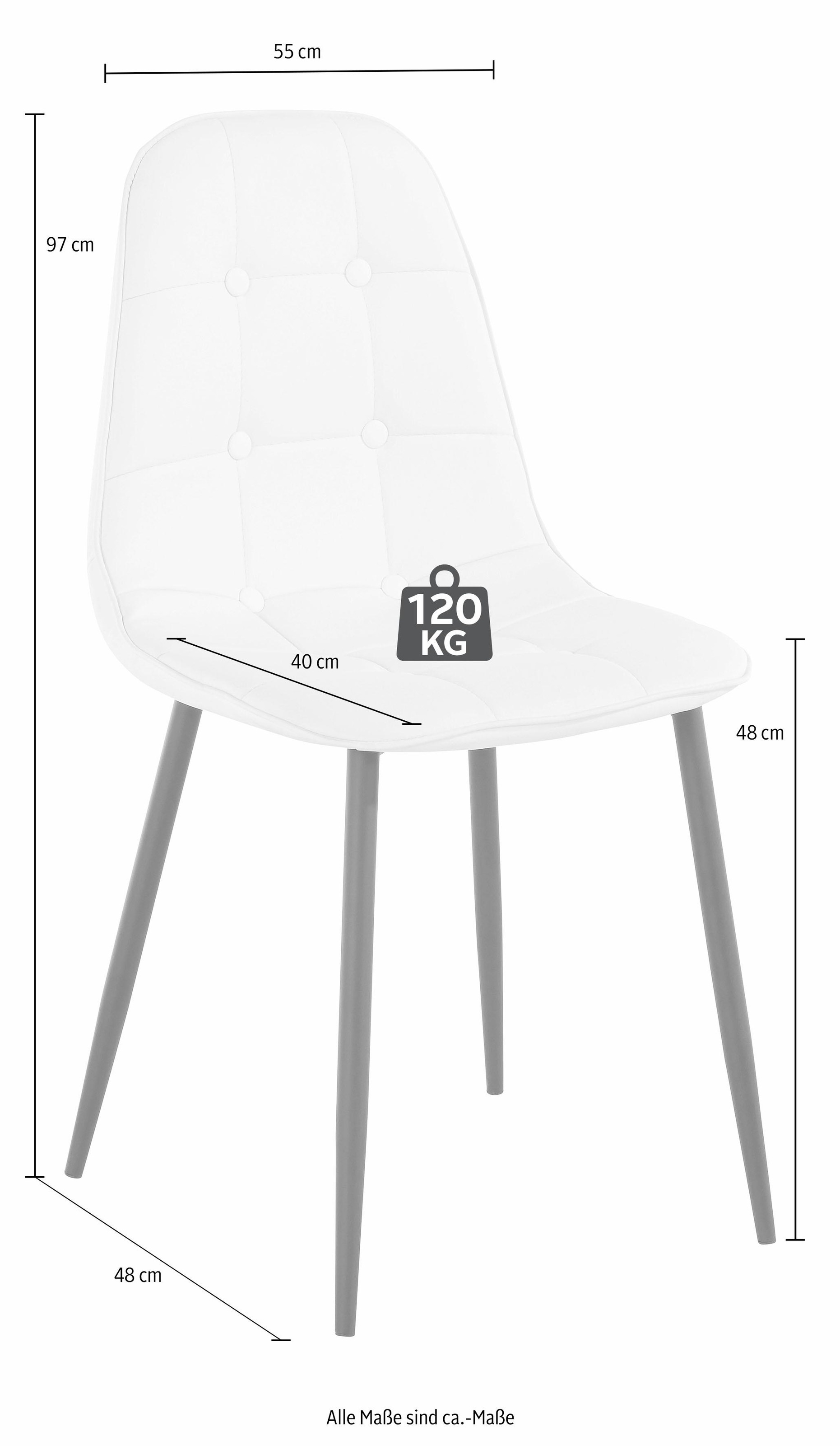 Essgruppe OTTO HOME, schwarz-weiß (weiß, schwarz), B:120cm, Sitzmöbel-Sets, Essgruppe, mit Glastisch, Breite 120 cm 2