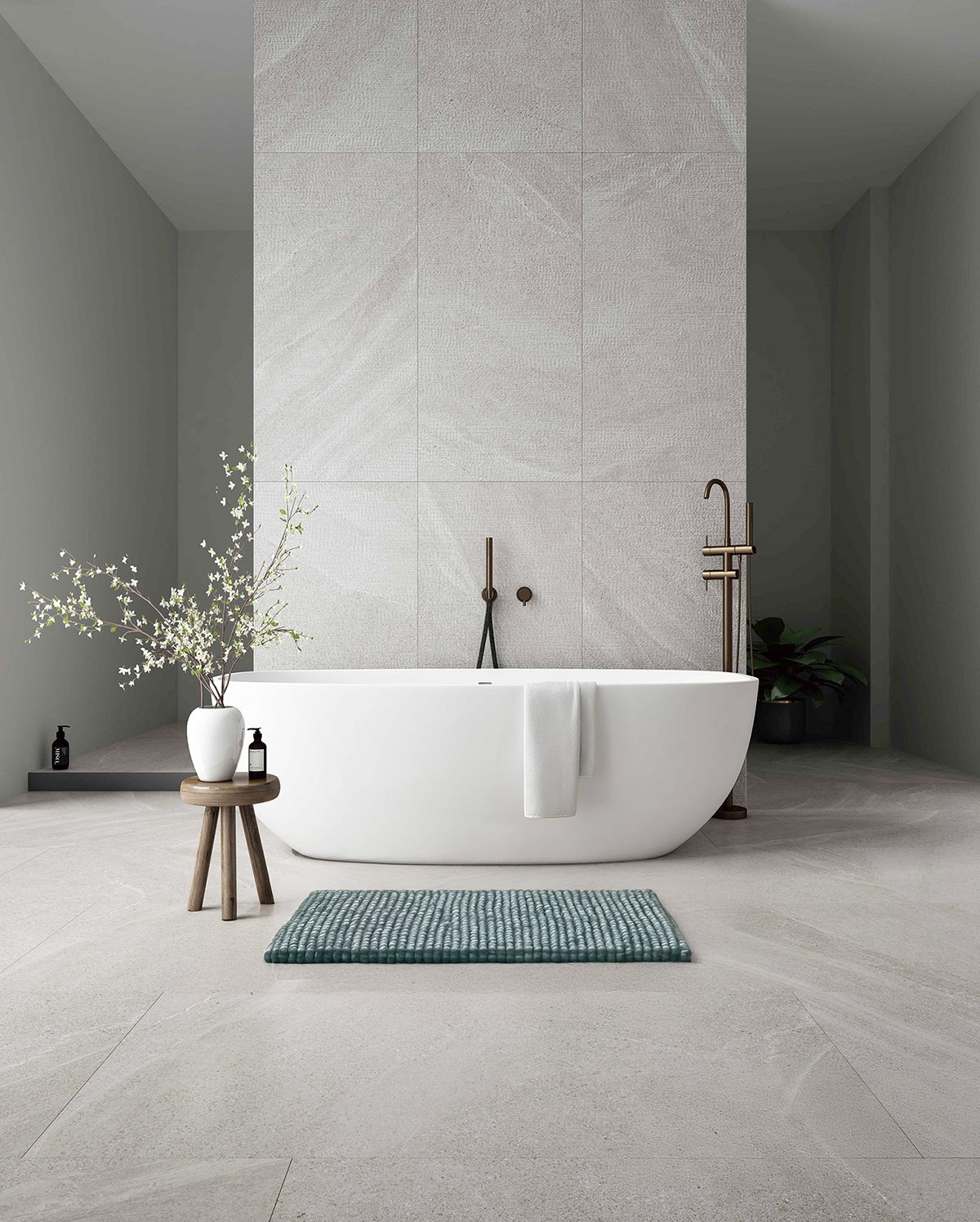 Linea Due Badematte »Punto Uno, Badvorleger, Badezimmer Teppich,« Höhe 18 mm rutschhemmend beschichtet fußbodenheizungsgeeignet | schnell trocknend moderner Badvorleger mit Knötchen-Struktur