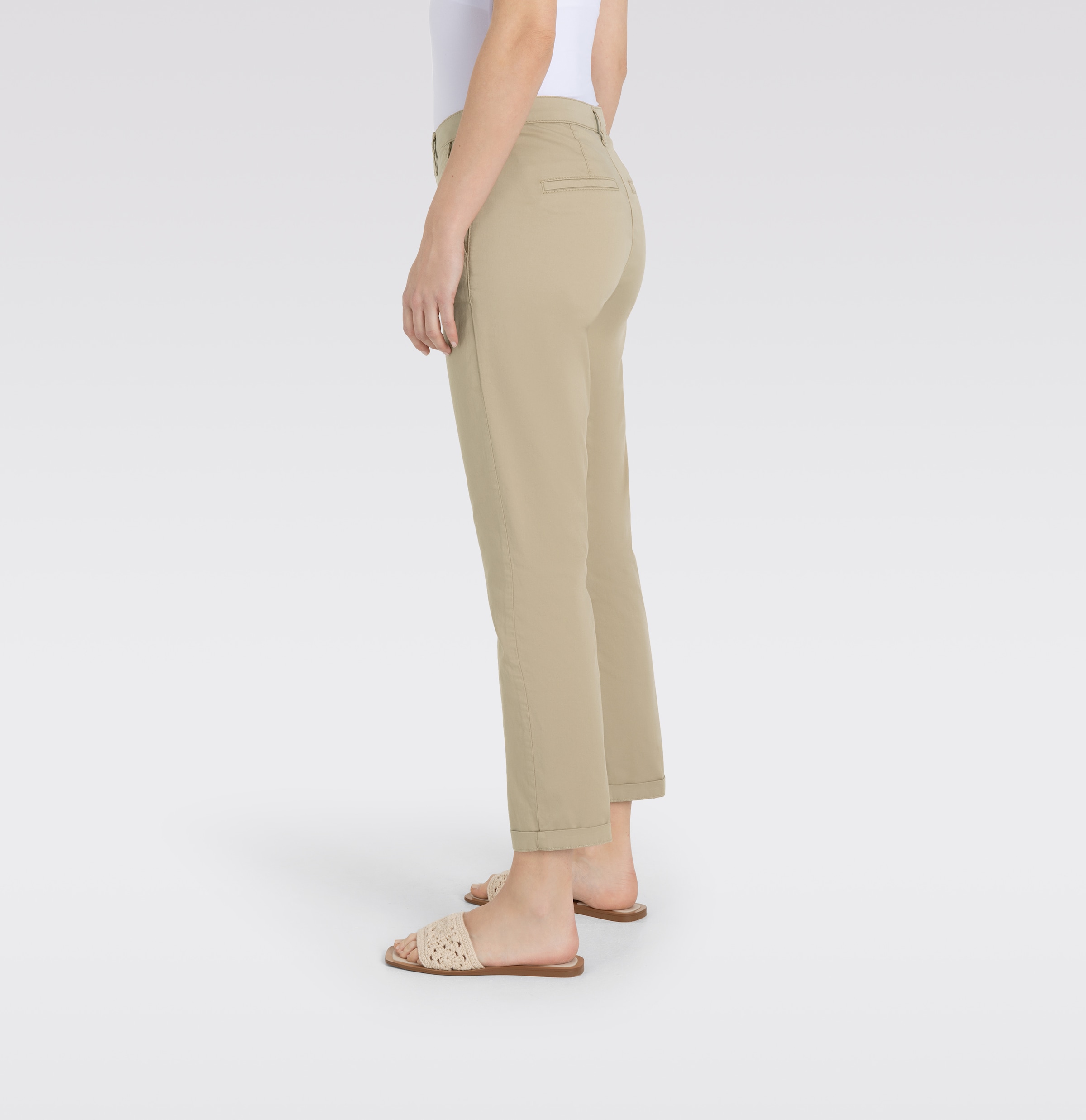 MAC Chinohose »CHINO turn up«, mit dezentem Glanz, elegant und sportiv zugleich