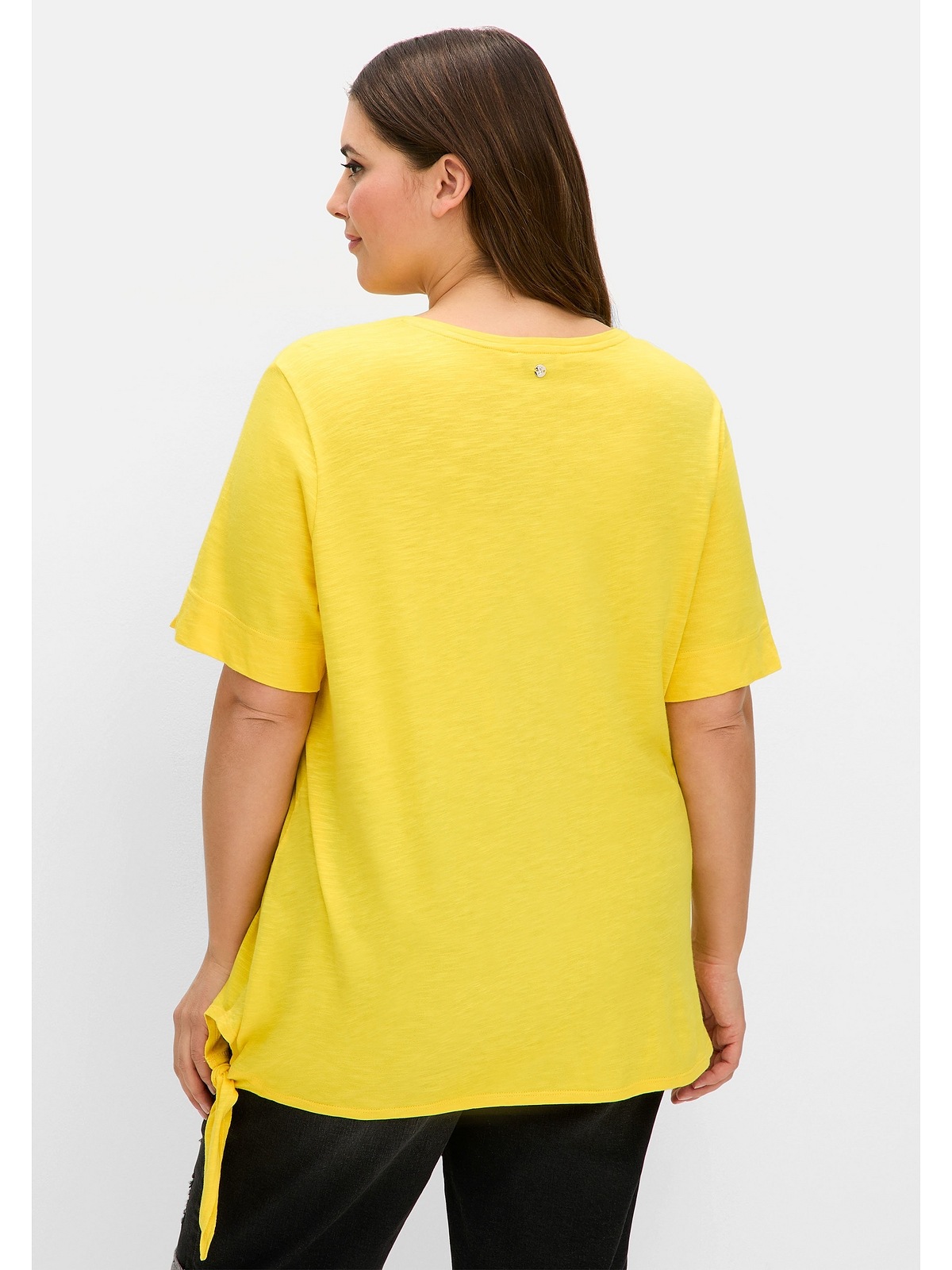 Sheego T-Shirt "Große Größen", mit Knotendetail am Saum günstig online kaufen
