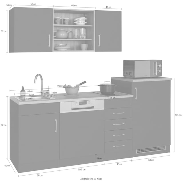 HELD MÖBEL Küche »Mali«, Breite 210 cm, mit E-Geräten kaufen | BAUR