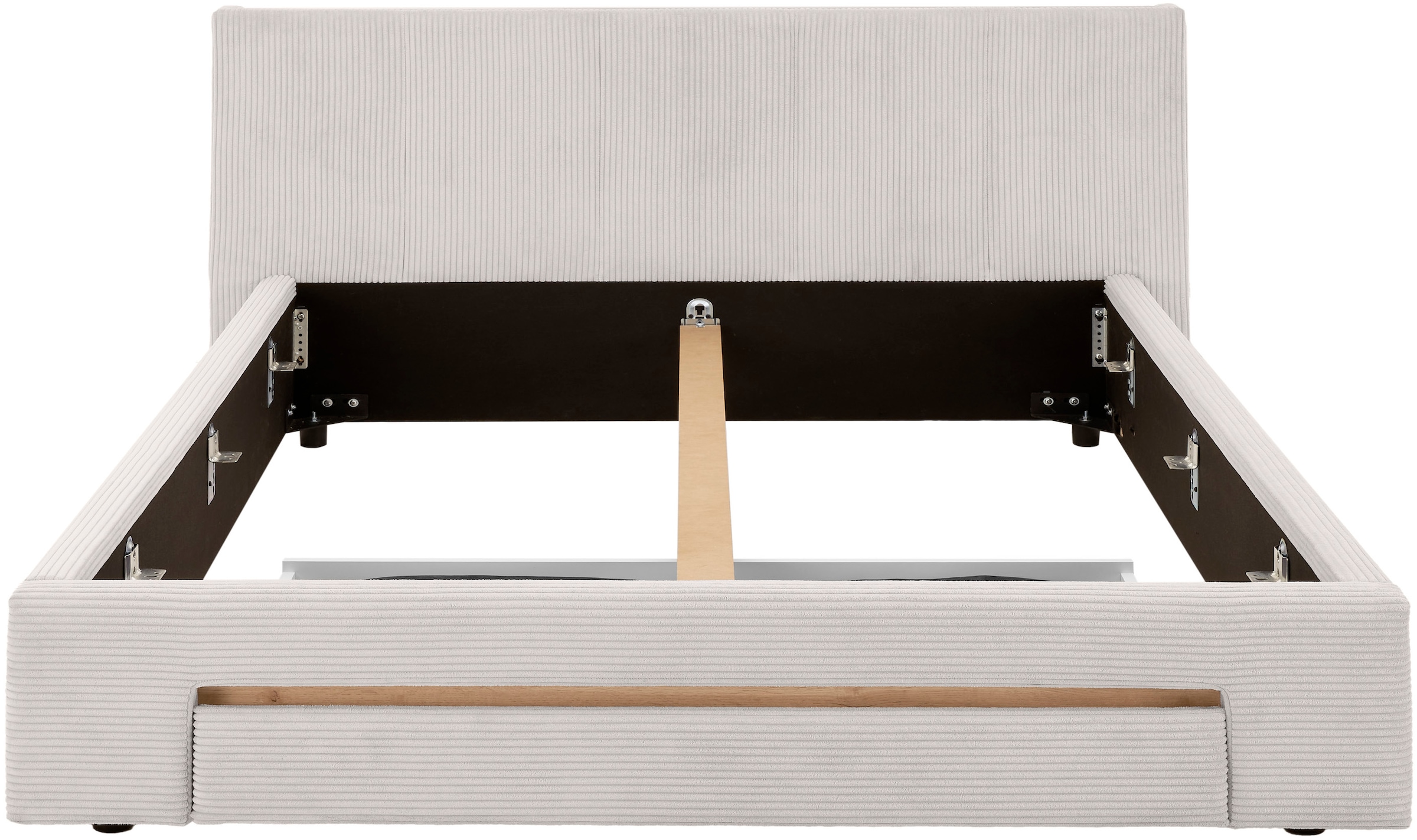 Home affaire Polsterbett »CiTY/GiRON, Bettgestell mit Bettkasten, gepolstertes Stauraumbett« mit Hundebett oder Stauraumschublade, Bezug Cord-oder Leinenoptik