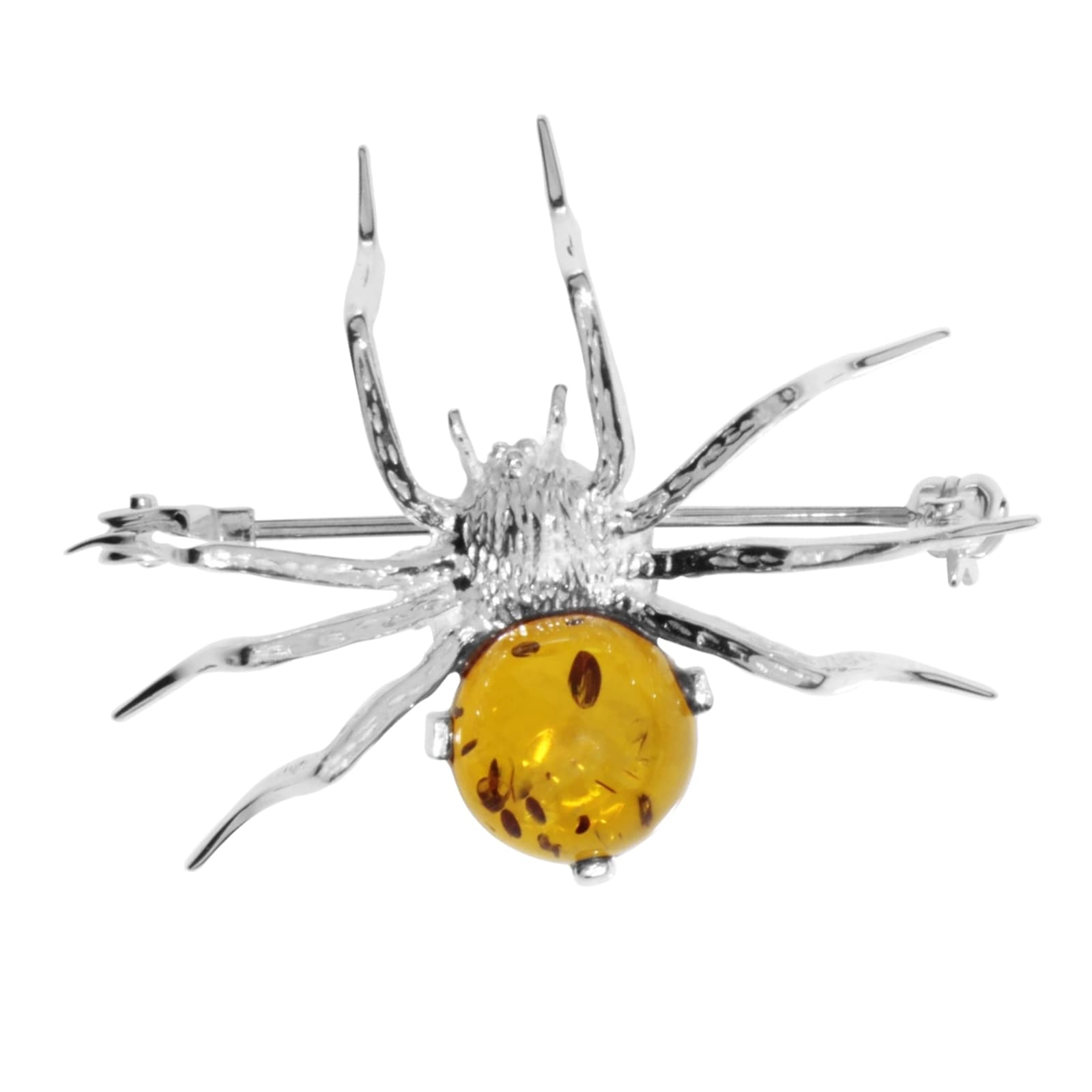 OSTSEE-SCHMUCK Brosche »- Spinne 40 x 36 mm - Silber 925/000 - Bernstein«